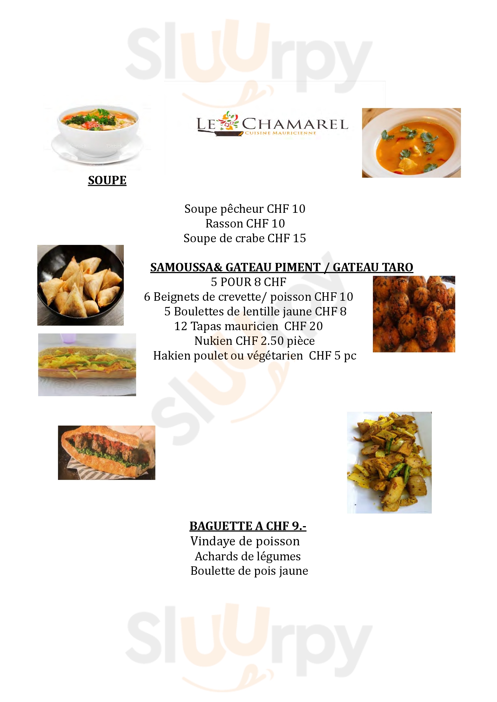 Le Chamarel  Cuisine Mauricienne Pully Menu - 1