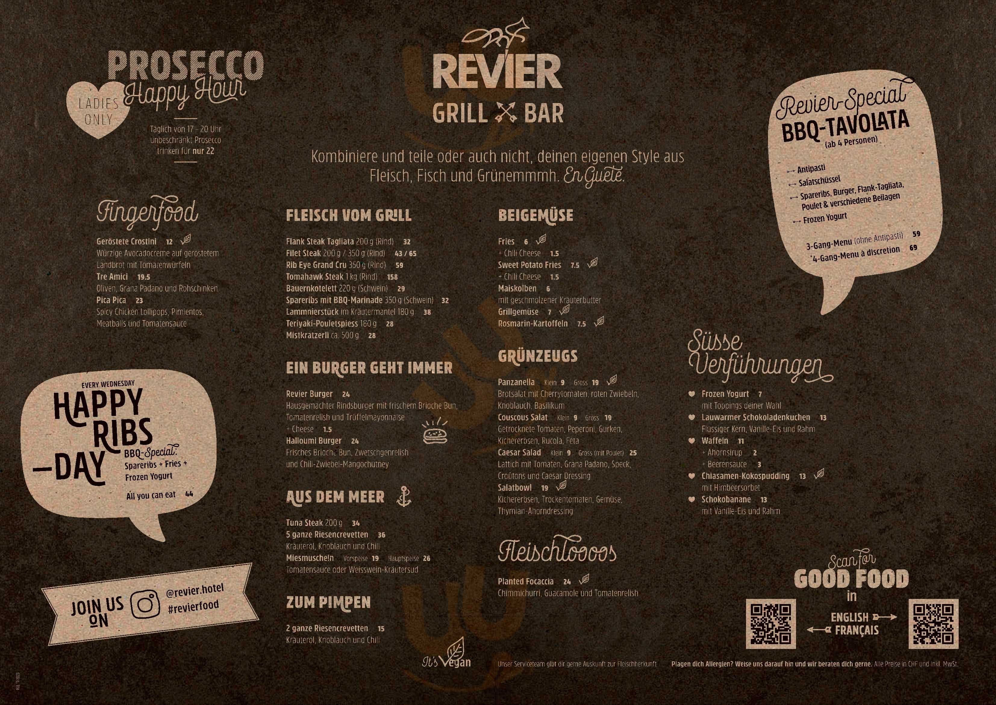 Revier Grill & Bar Adelboden Menu - 1