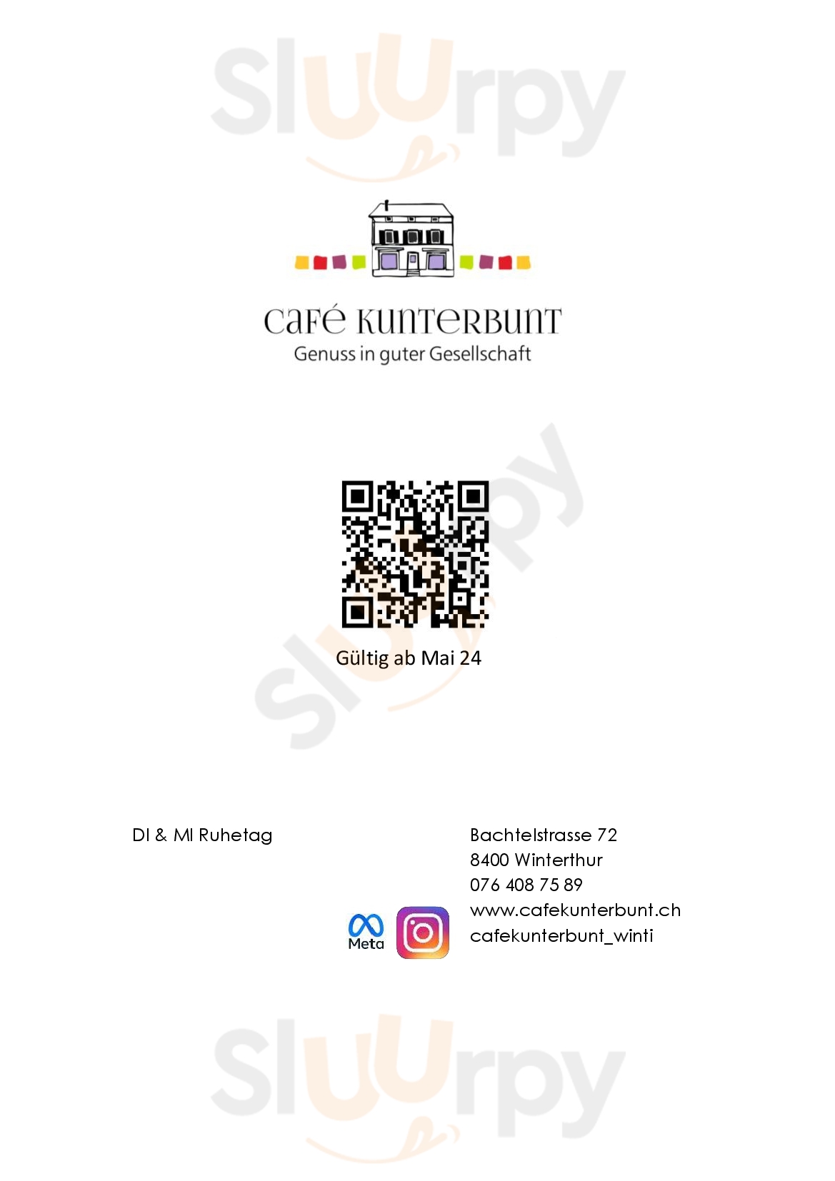 Café Kunterbunt Winterthur Menu - 1