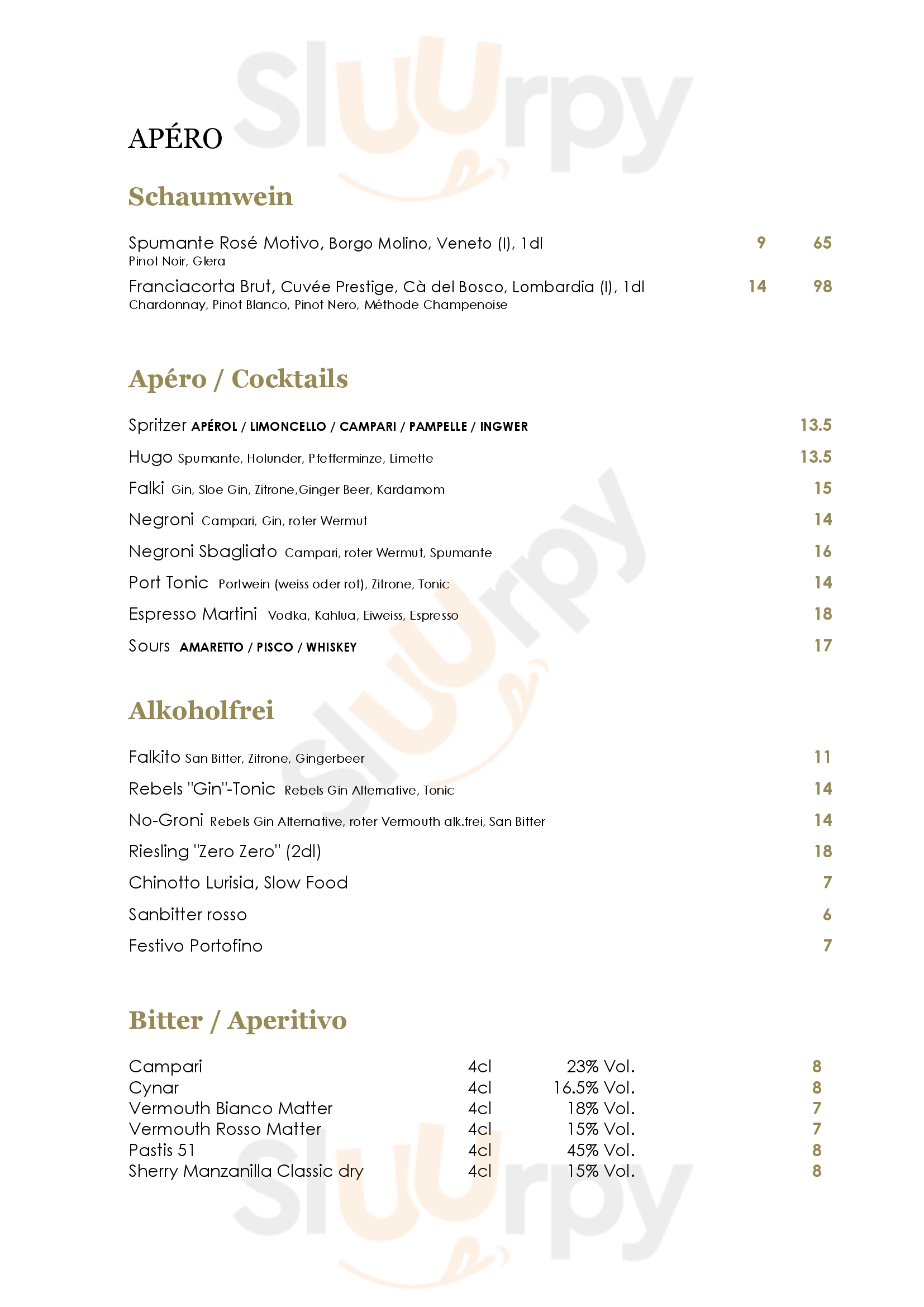 Main Menu - Gasthof Falken