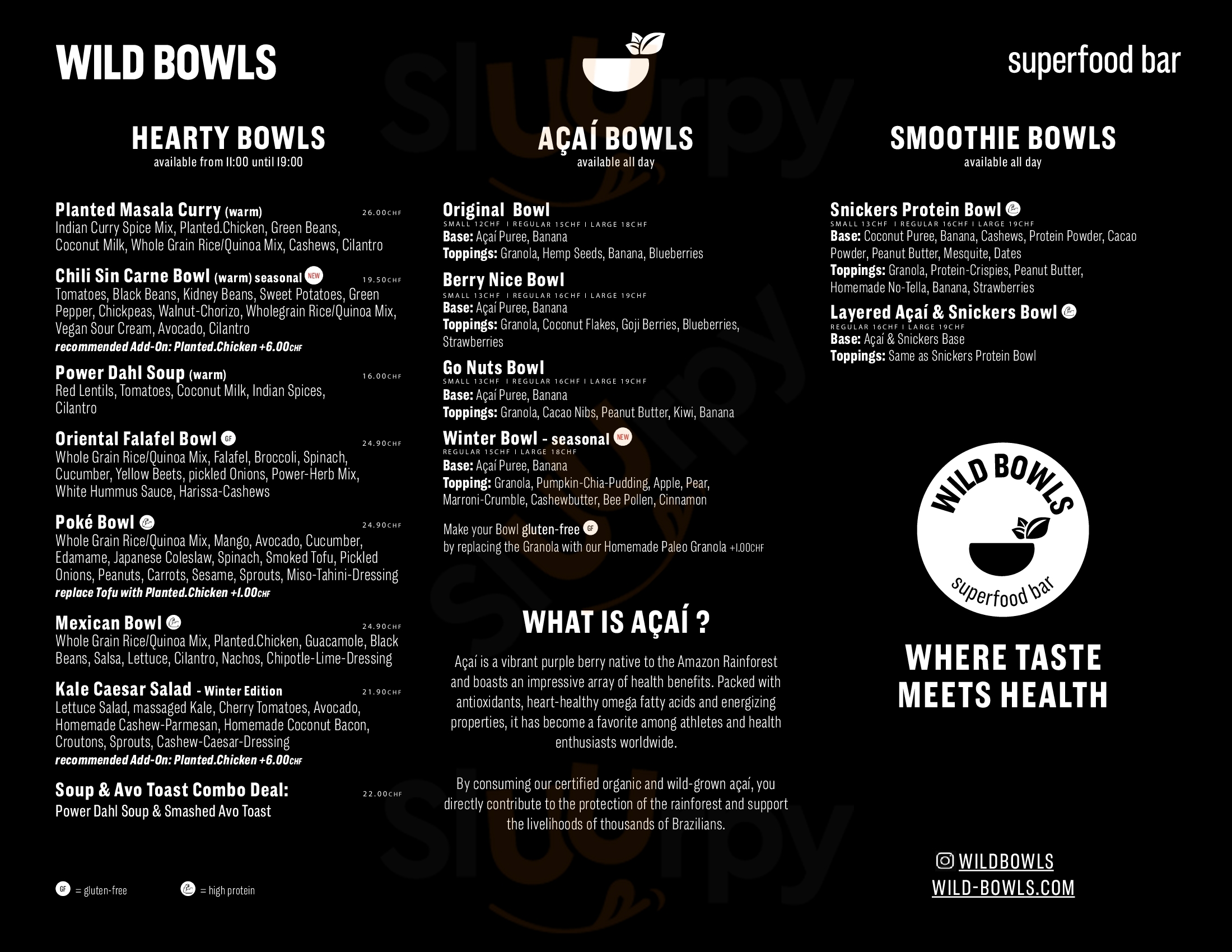 Main Menu - Wild Bowls Luzern