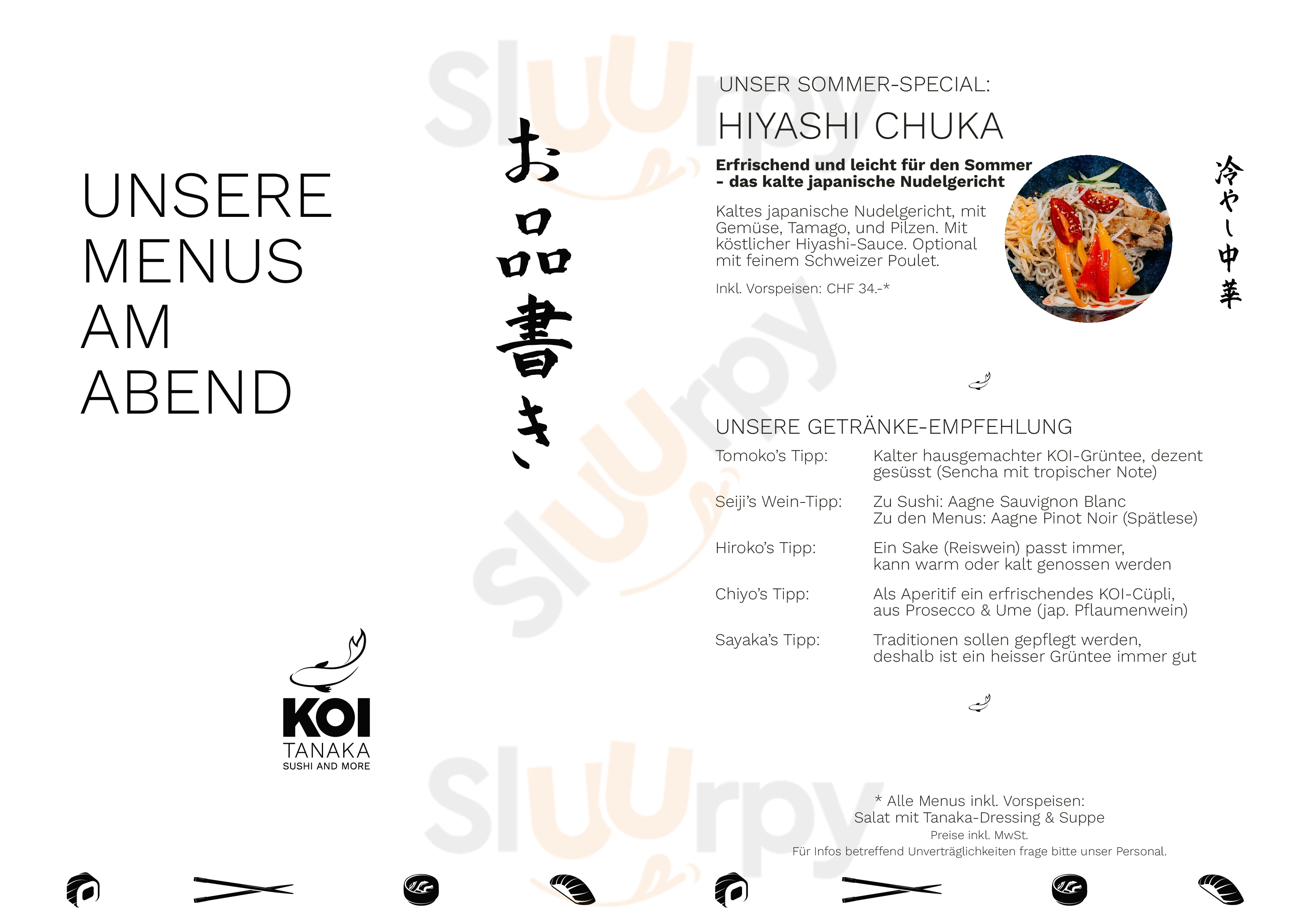 Koi Tanaka Sushi And More Thun Menu - 1