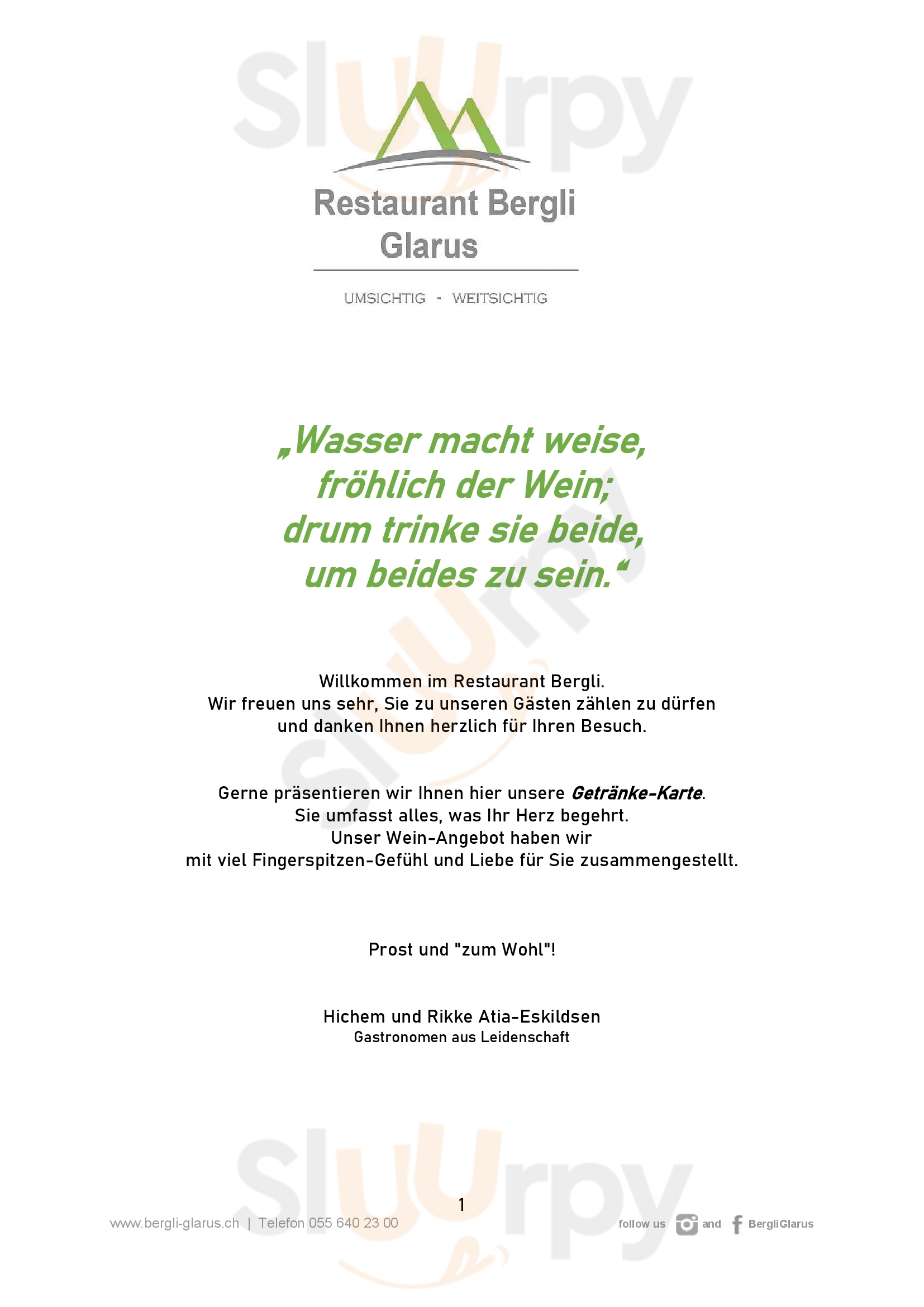 Restaurant Bergli Glarus Glarus Menu - 1