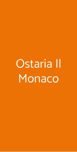 Pizzeria Ristorante Ostaria Il Monaco, Urbana