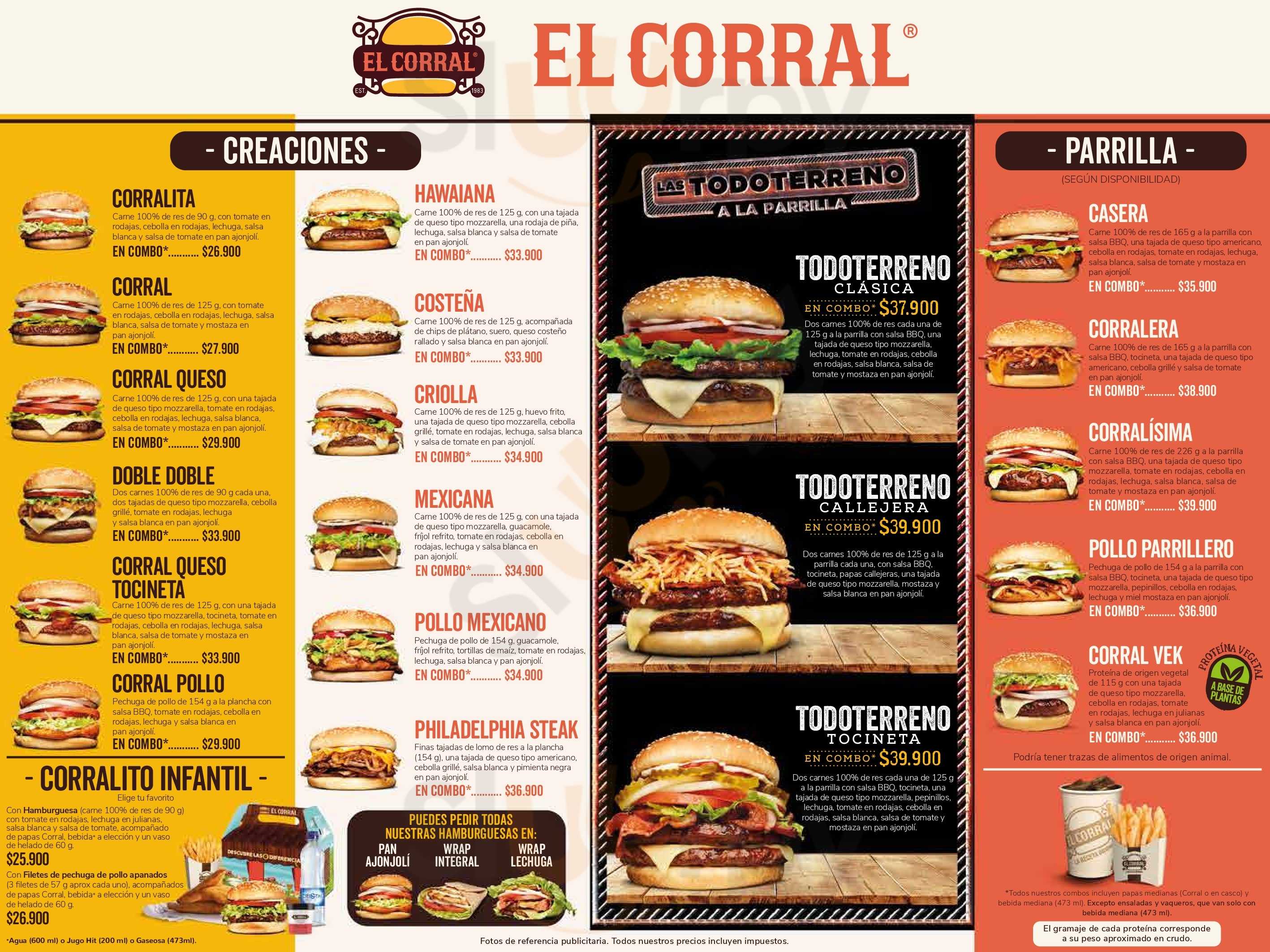 El Corral Cedritos 151 Bogotá Menu - 1