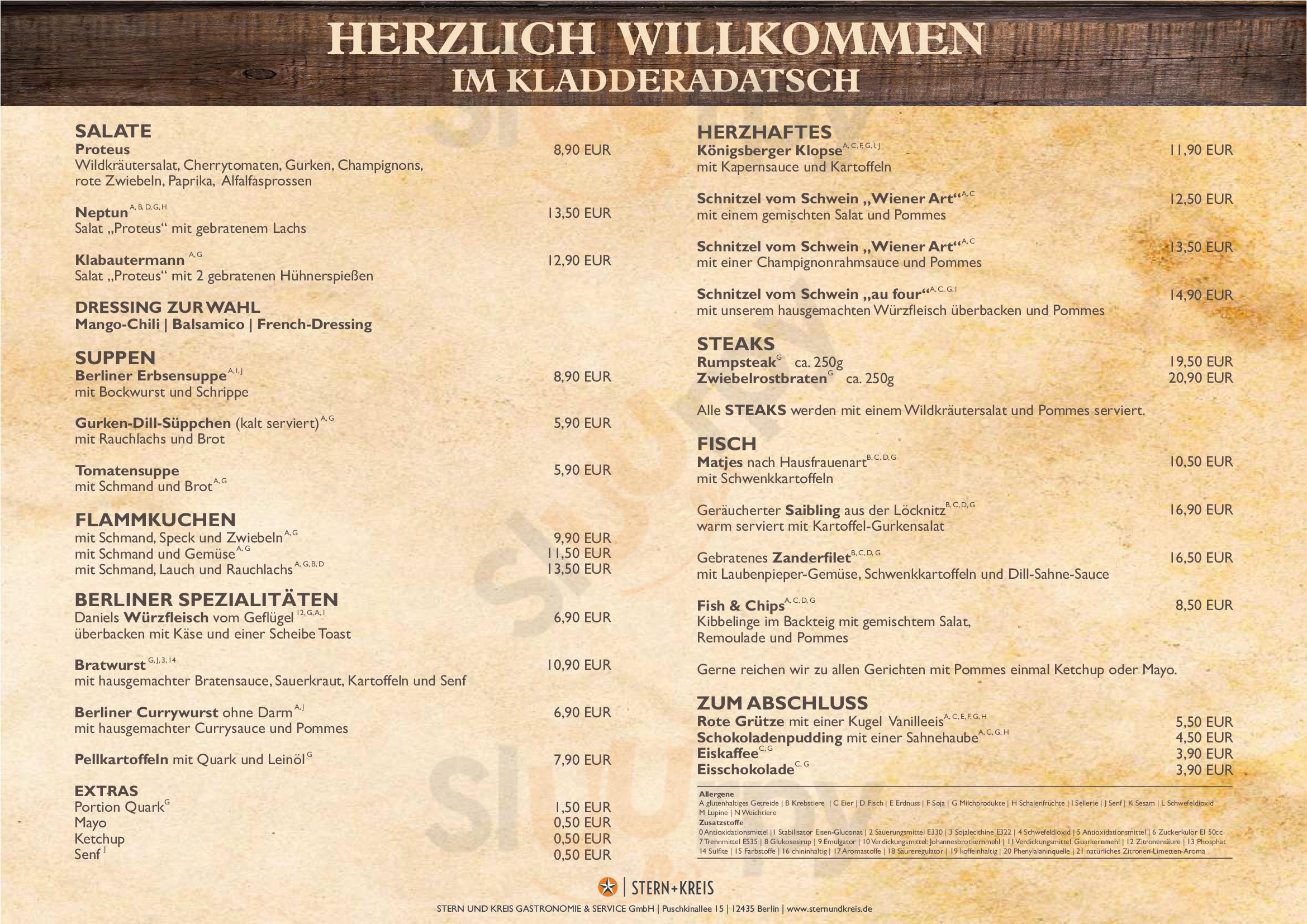 Kladderadatsch Berlin Menu - 1