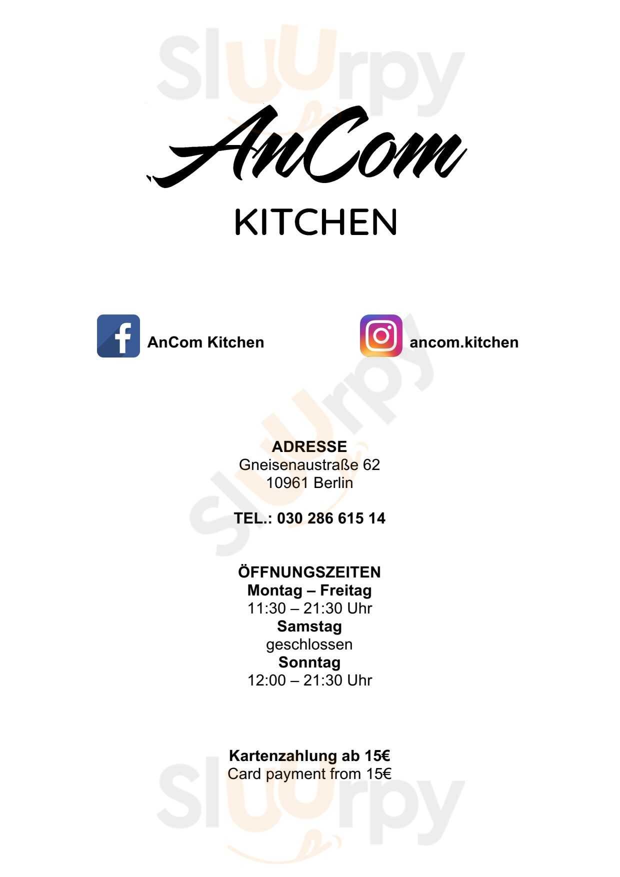 Ancom Kitchen Berlin Menu - 1