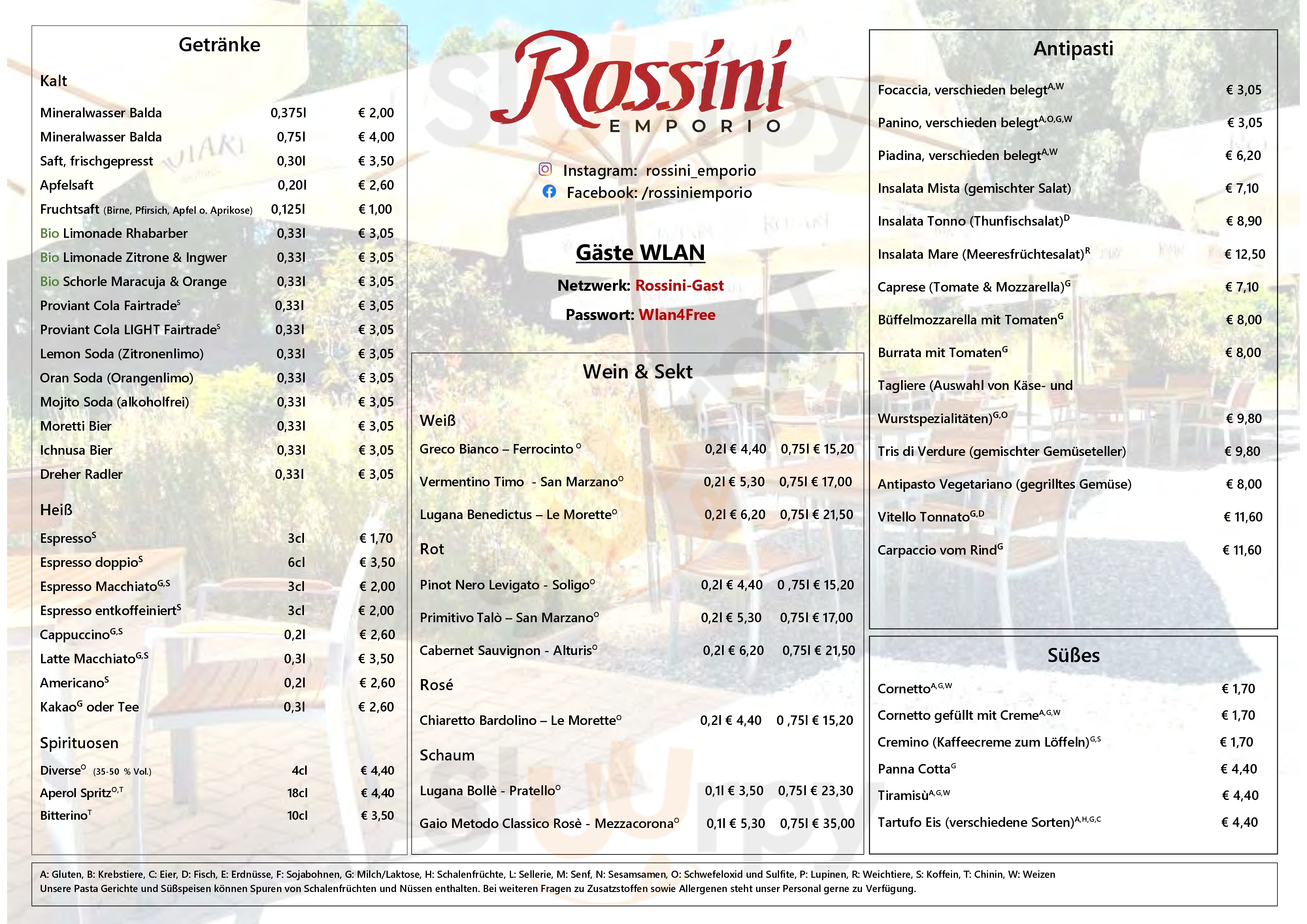 Rossini Hannover Menu - 1