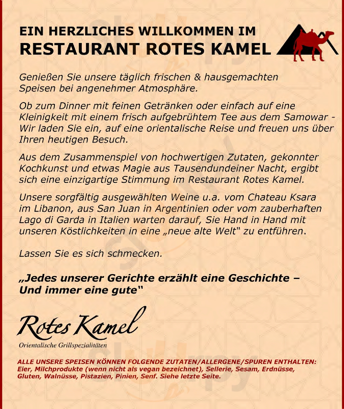 Rotes Kamel Berlin Menu - 1
