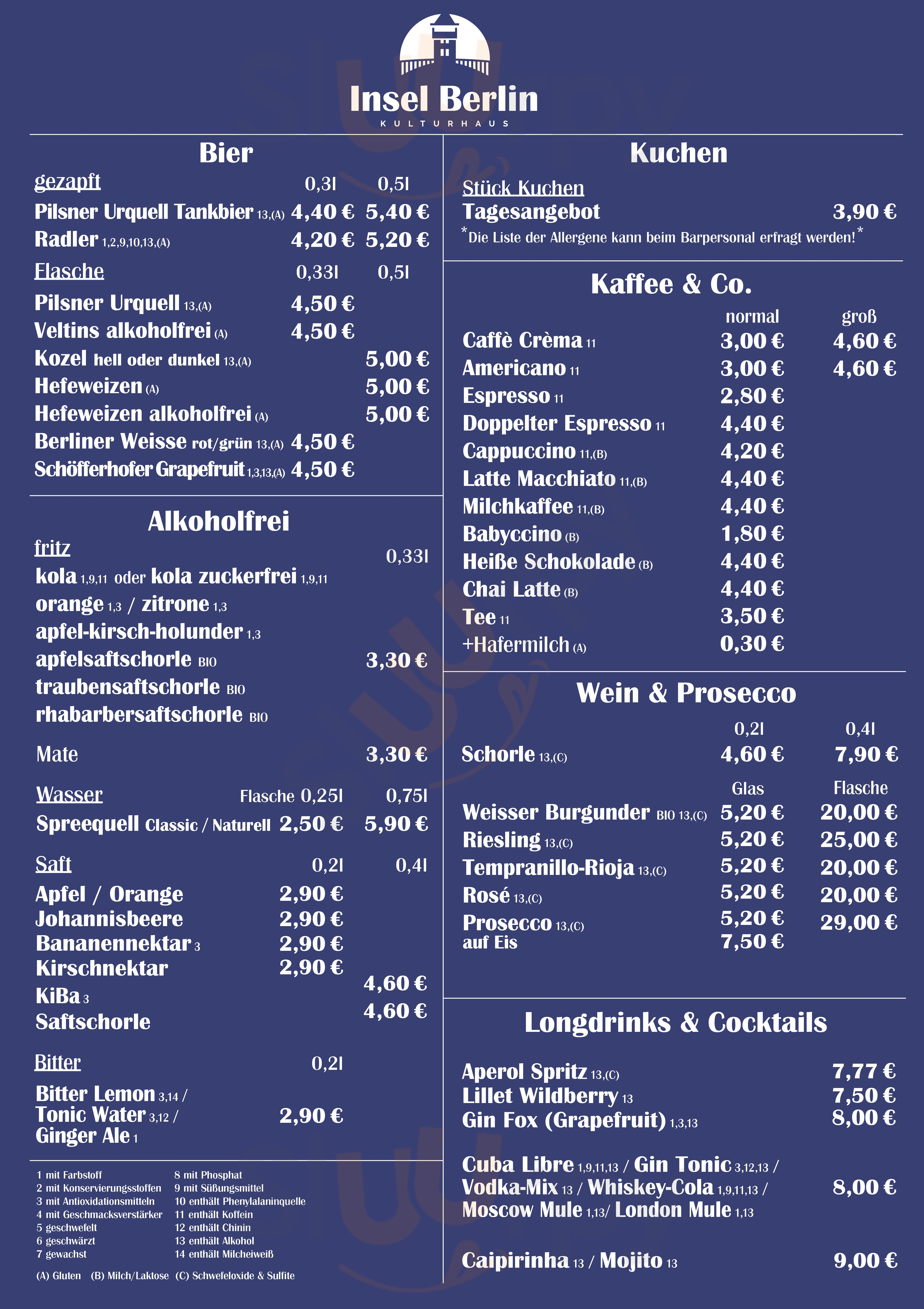 Inselgarten Berlin Menu - 1