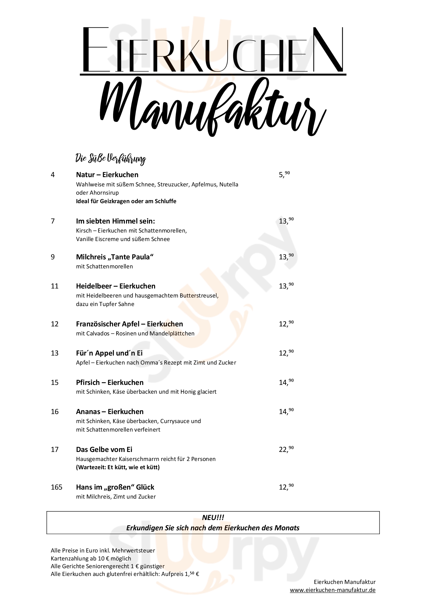 Eierkuchen Manufaktur Sankt Augustin Menu - 1