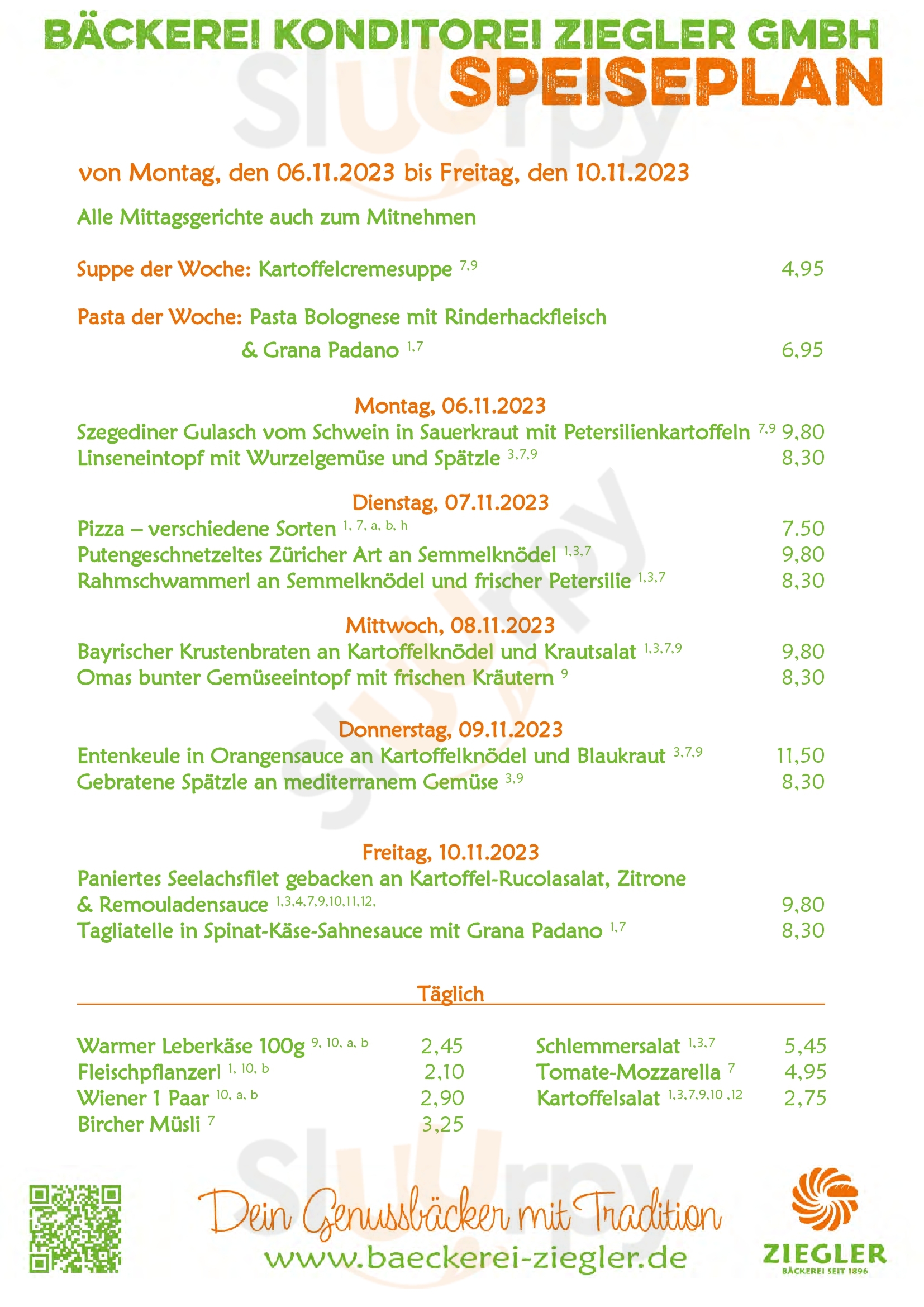 Bäckerei Konditorei Ziegler Gmbh München Menu - 1