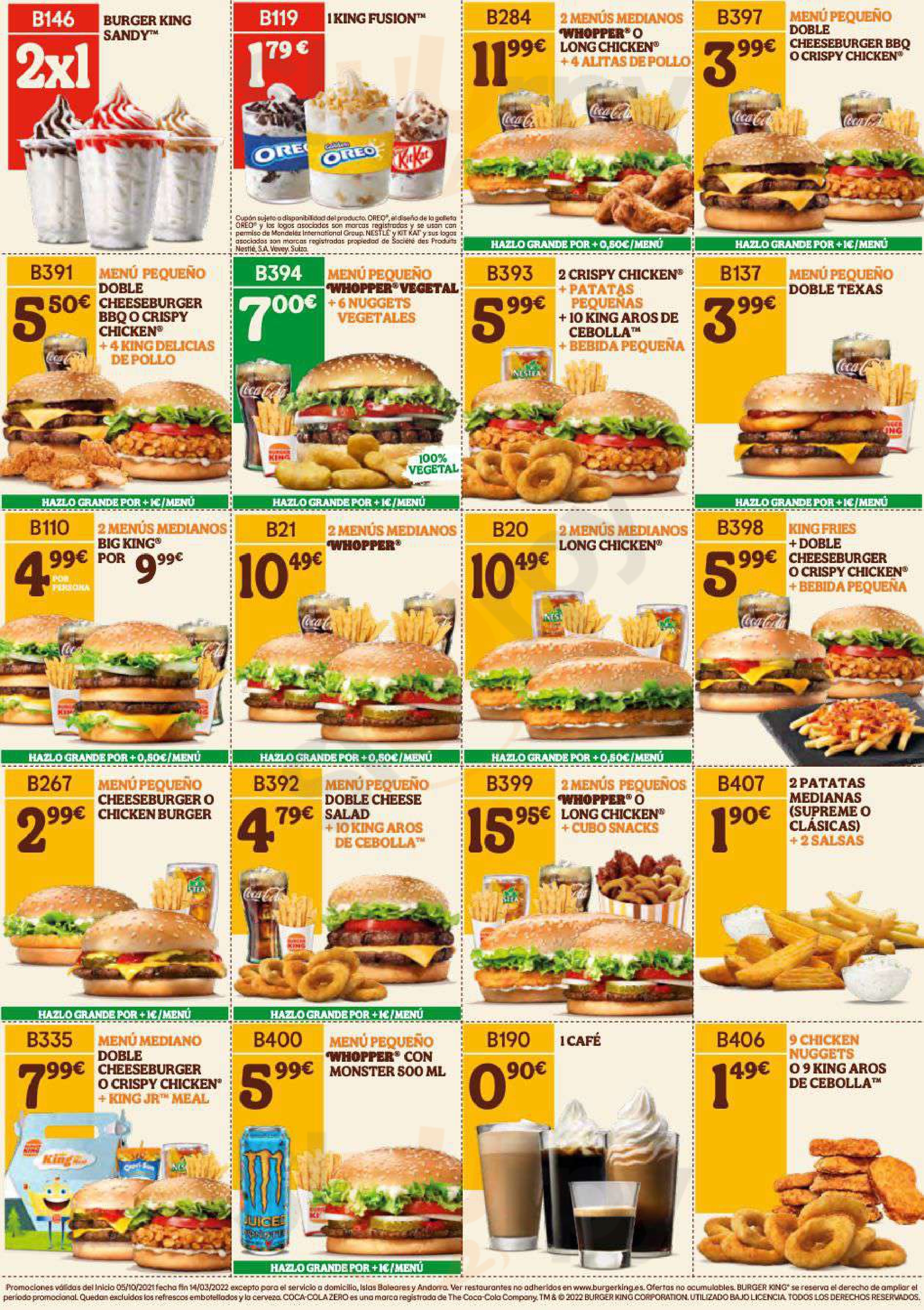 Burger King Barcelona Menu - 1