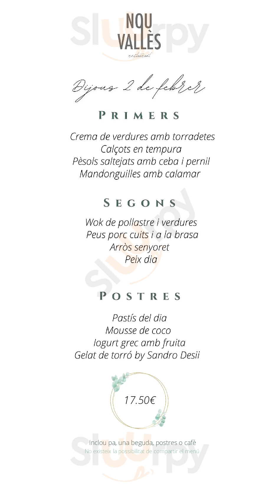 Nou Vallés 9 Terrassa Menu - 1