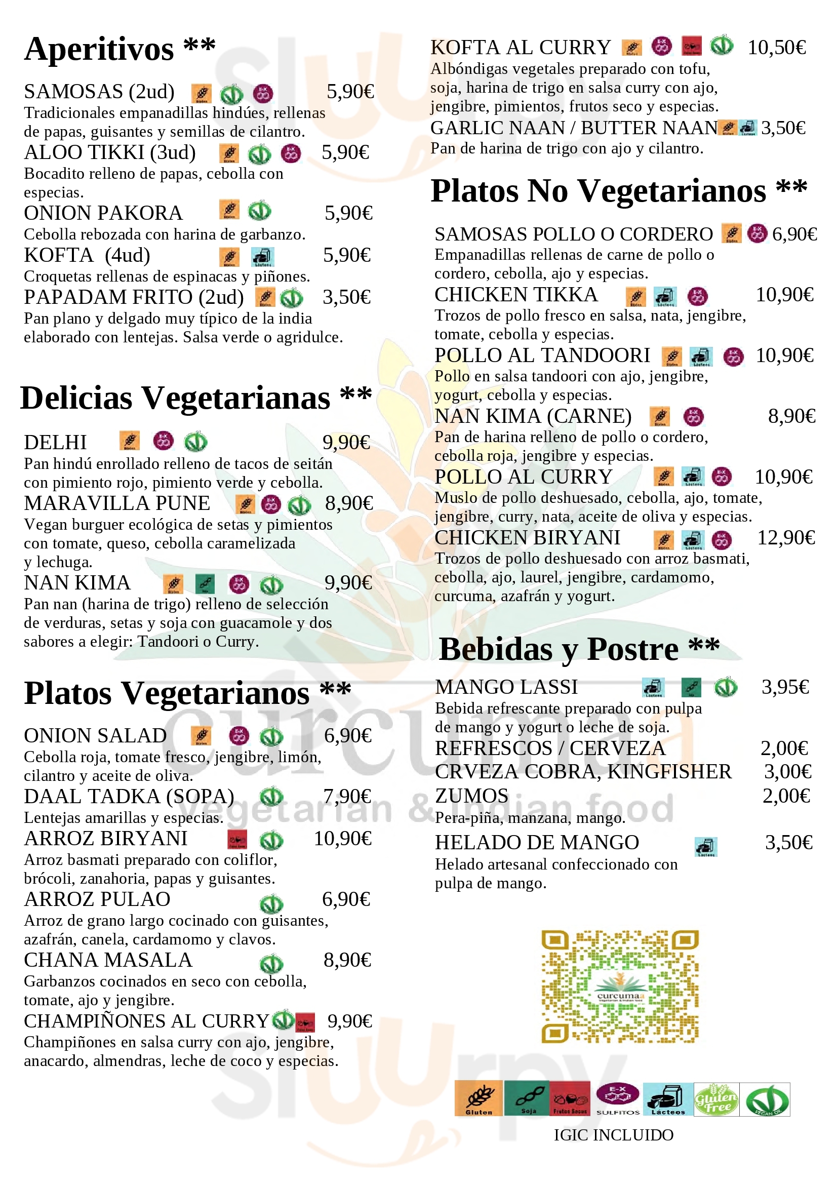 Curcumaa Las Palmas de Gran Canaria Menu - 1