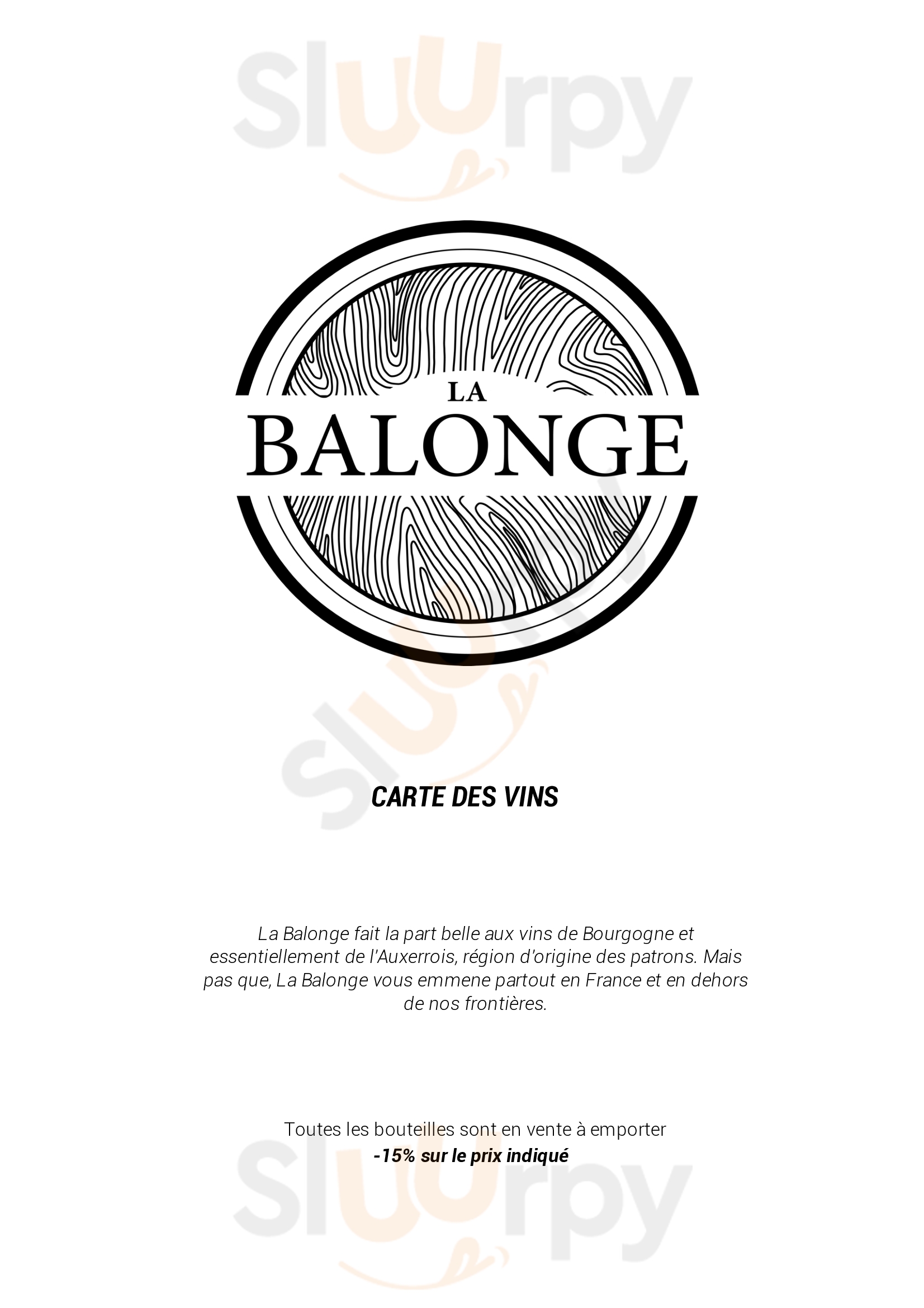 La Balonge Lyon Menu - 1