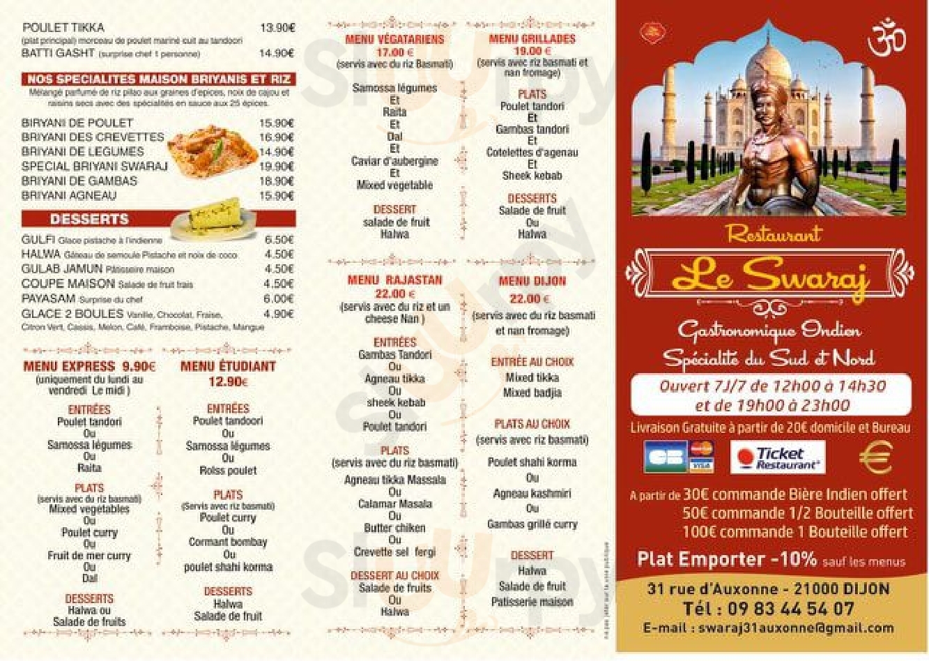 Le Swaraj Dijon Menu - 1