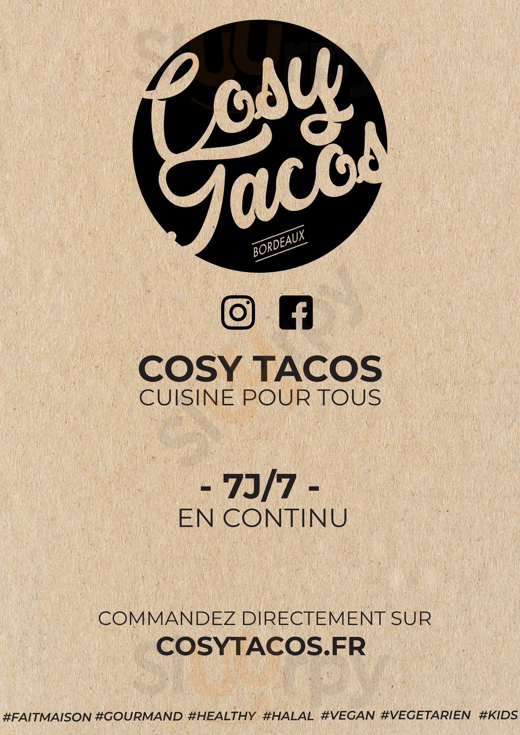Cosy Tacos Bordeaux Menu - 1