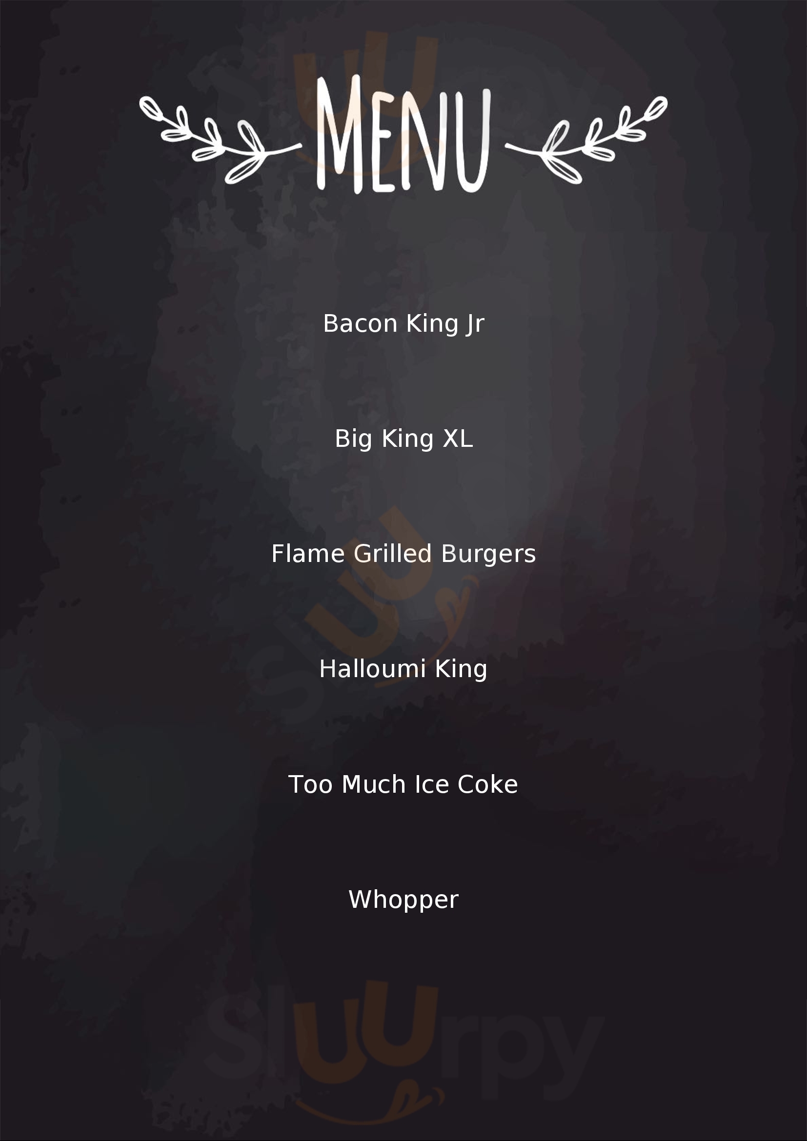 Burger King Minehead Menu - 1