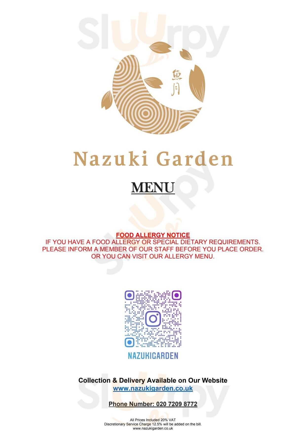 Nazuki Garden London Menu - 1