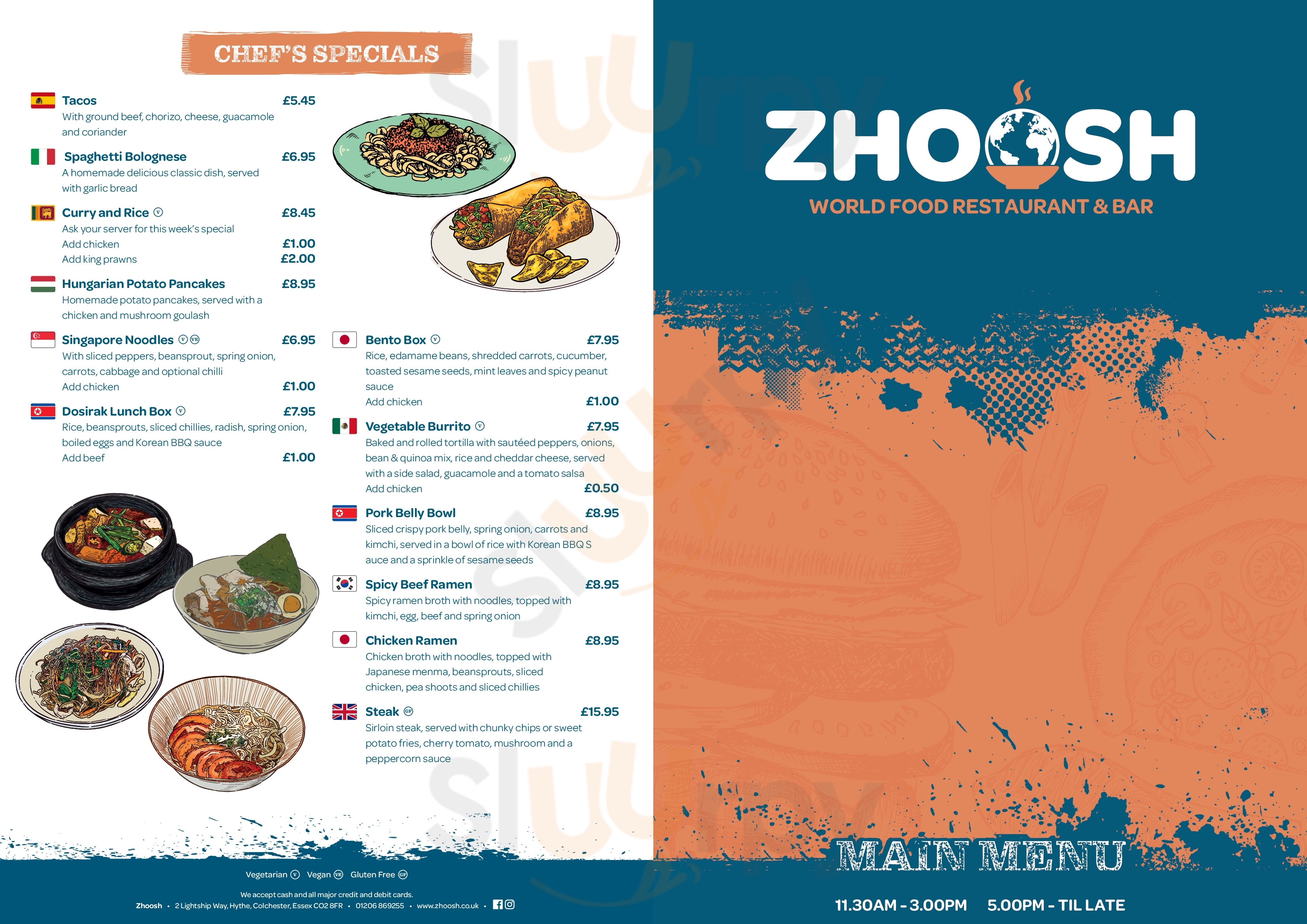 Zhoosh Colchester Menu - 1