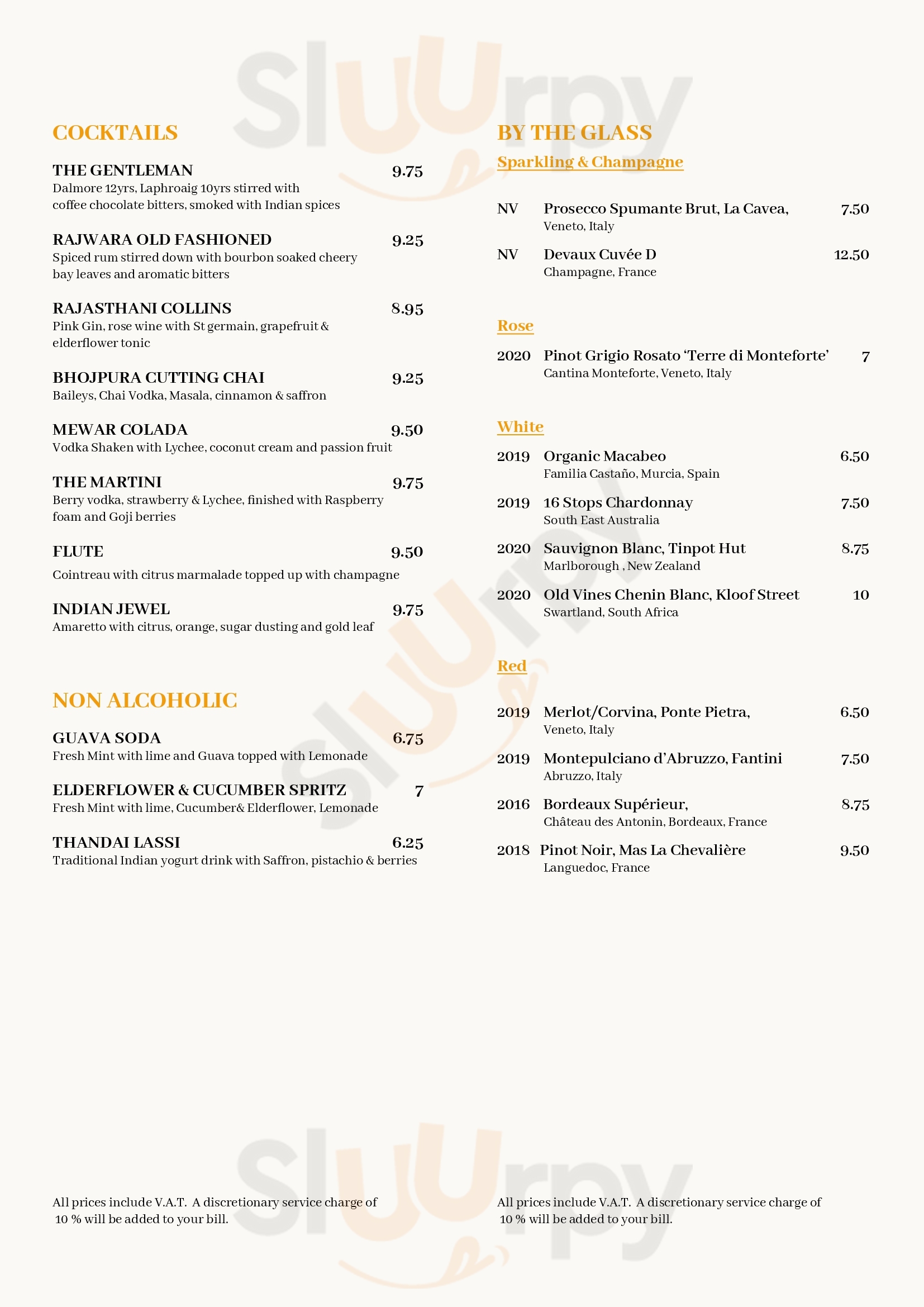 Heritage Dulwich London Menu - 1