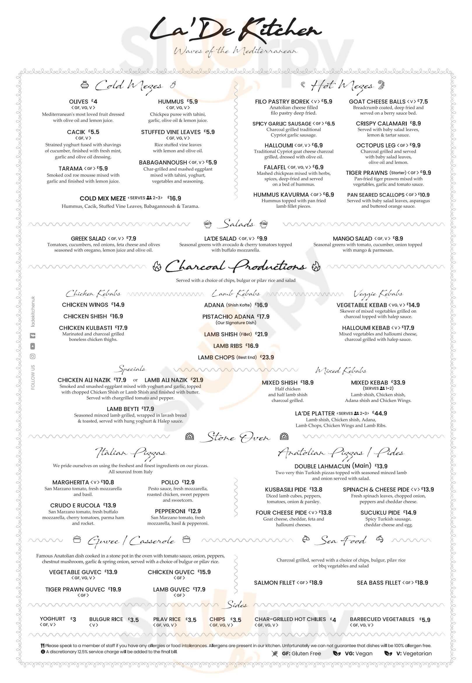 La'de Kitchen Camberley Camberley Menu - 1