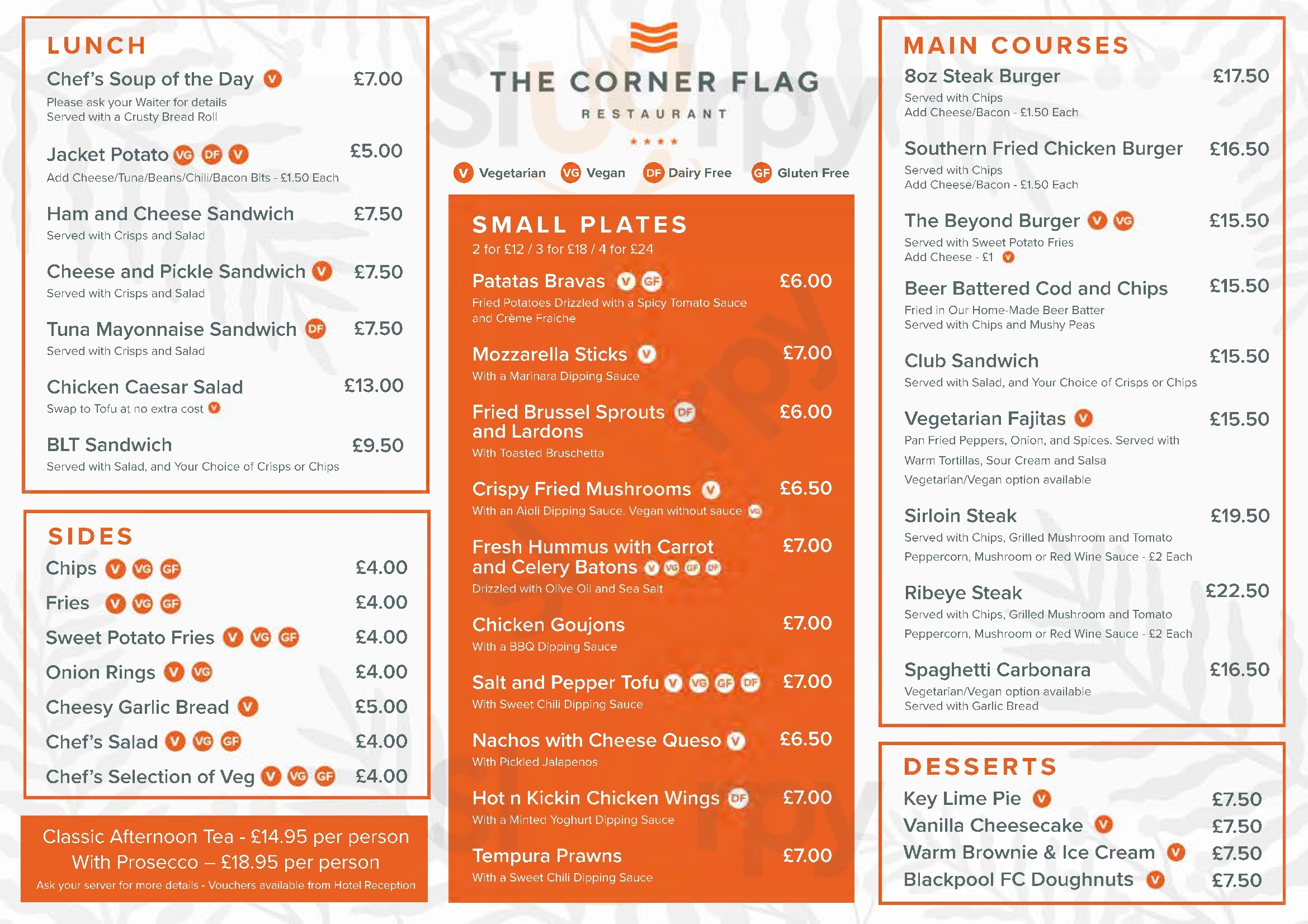 The Corner Flag Blackpool Menu - 1