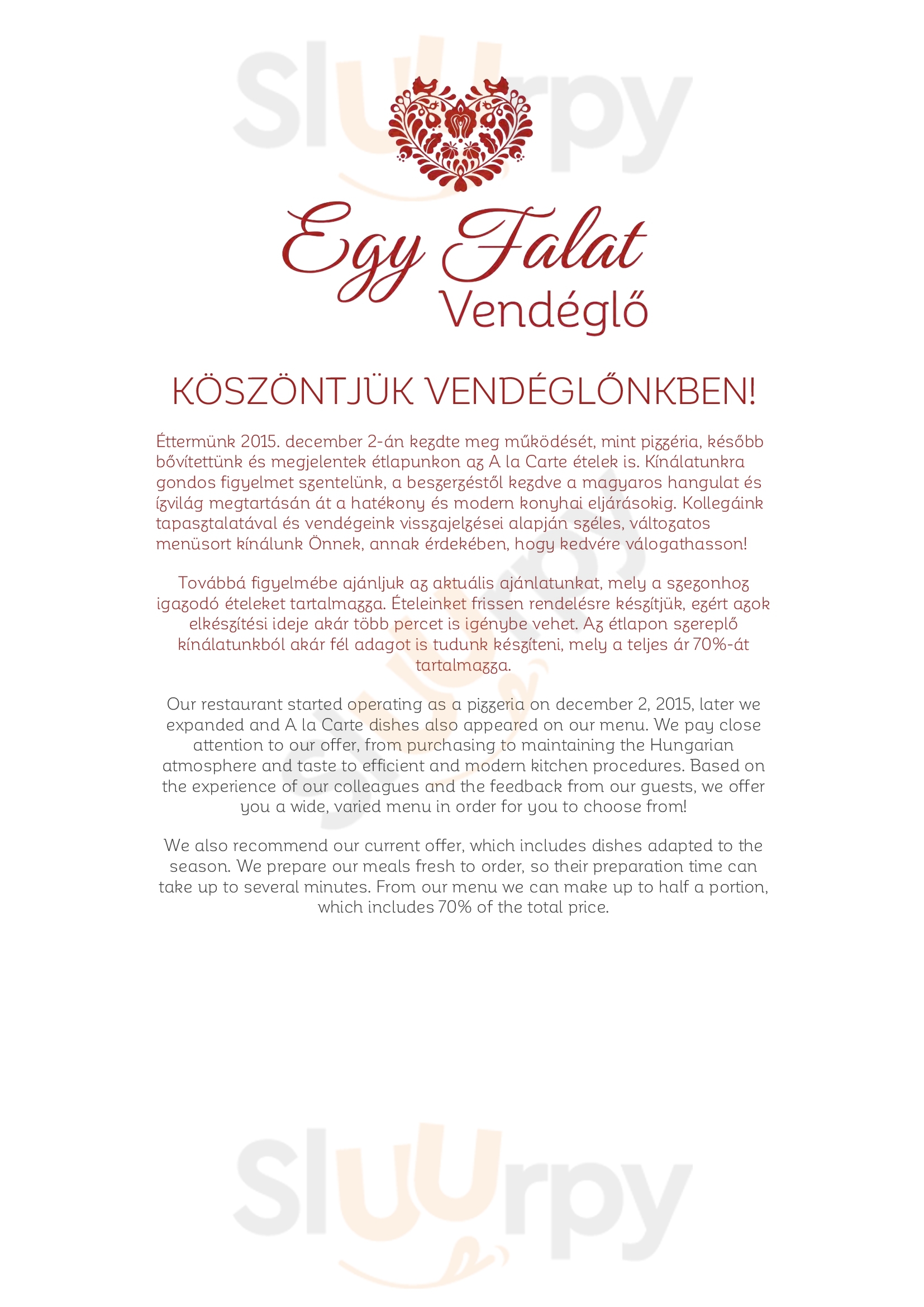 Egy Falat Vendéglő Letkes Menu - 1