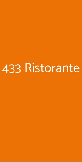 433 Restaurant, Roma