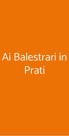 Ai Balestrari In Prati, Roma