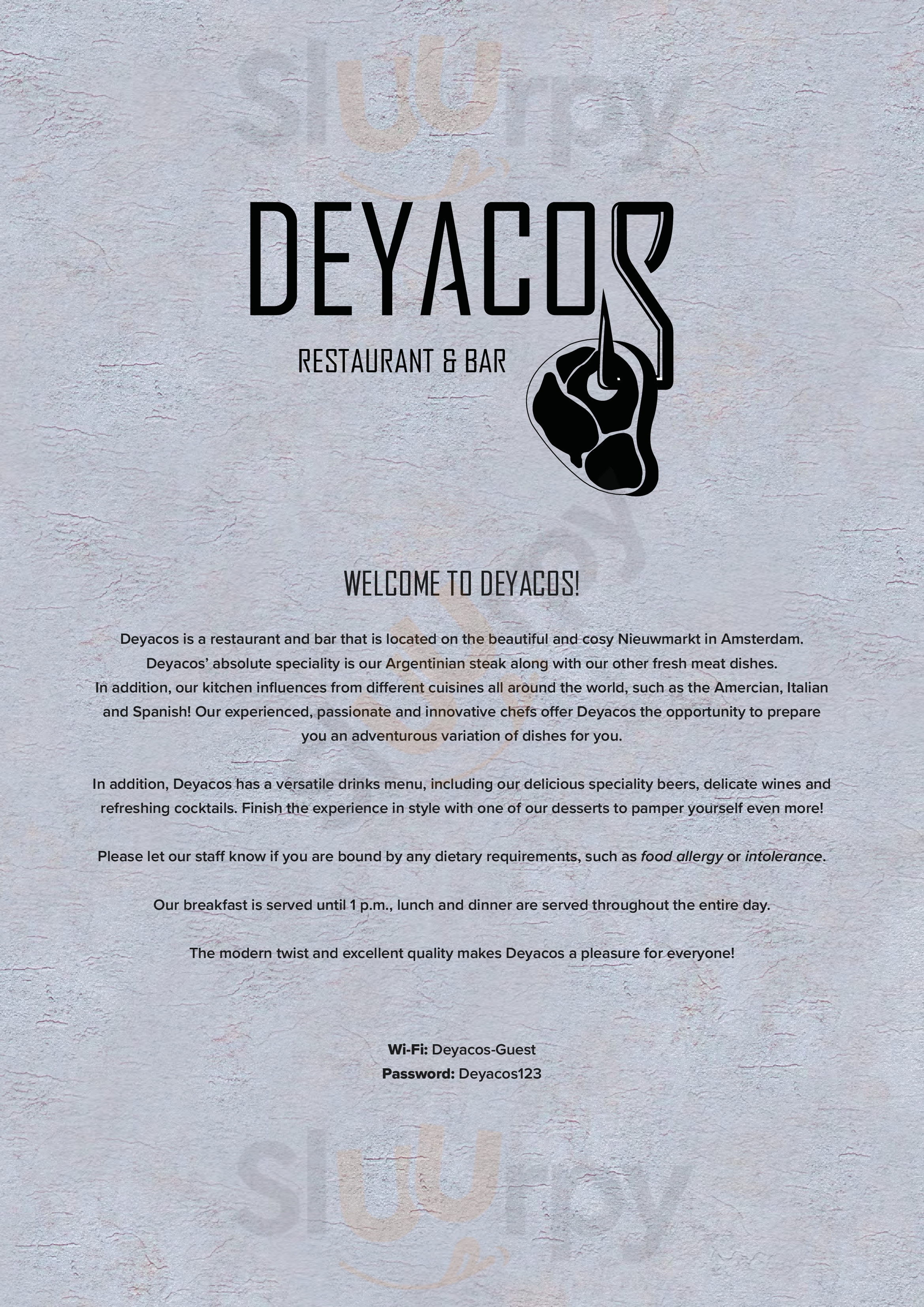 Deyacos Restaurant & Bar Amsterdam Menu - 1