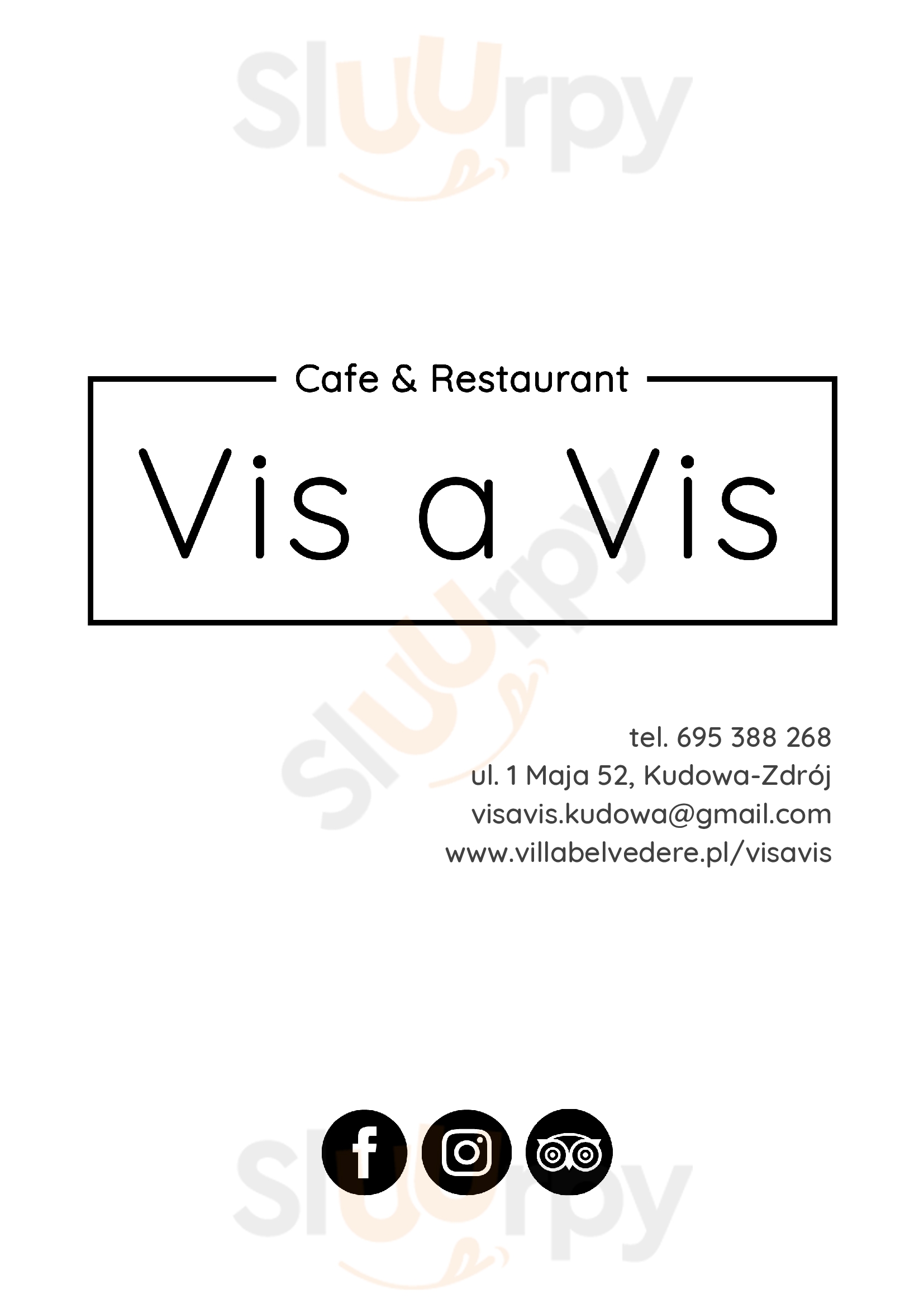 Vis A Vis Cafe & Restaurant Kudowa Zdrój Menu - 1
