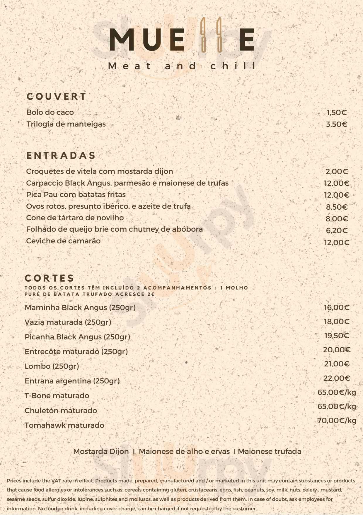 Muelle - Meat And Chill Almada Menu - 1