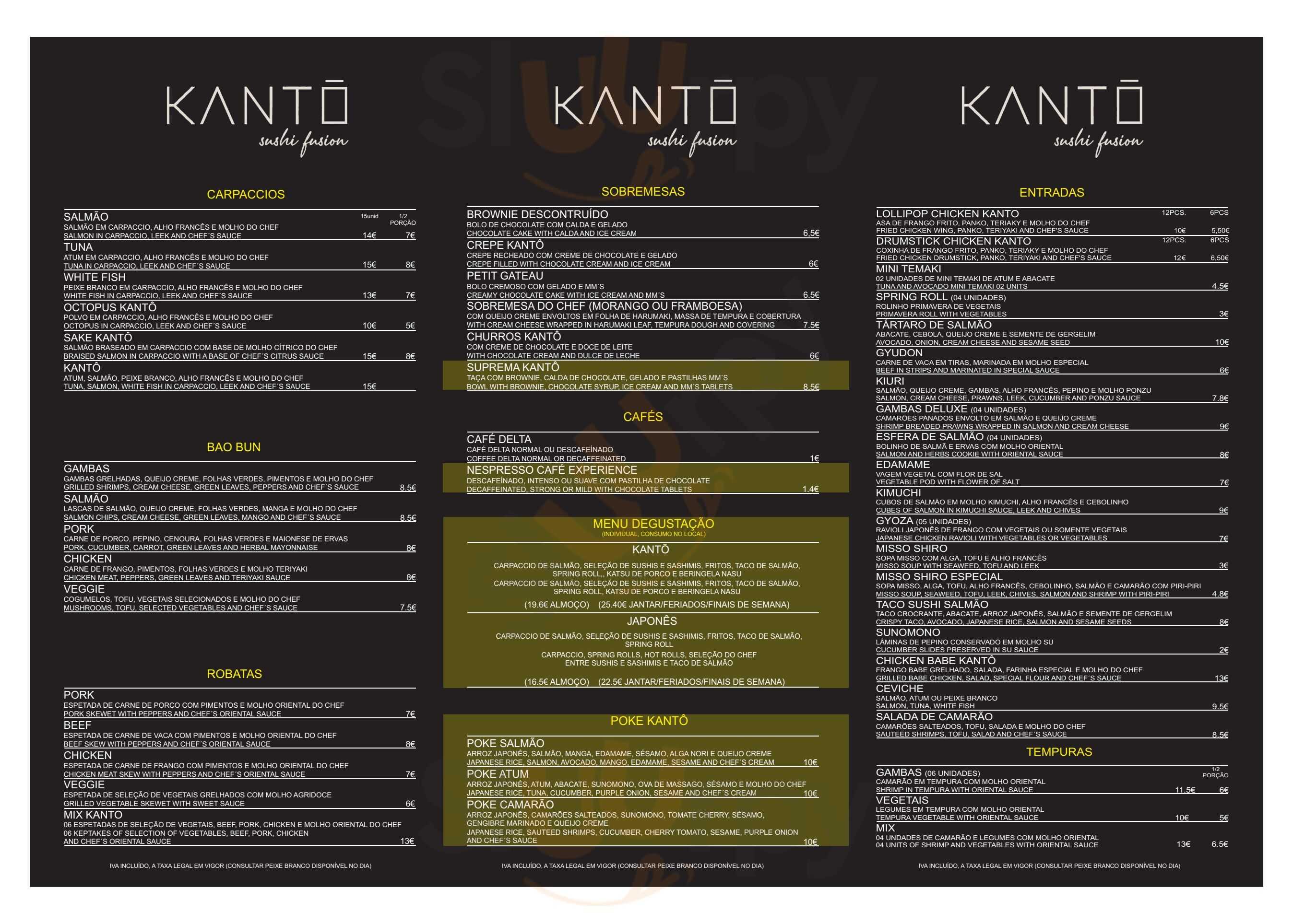 Kanto Fusion Food Lisboa Menu - 1