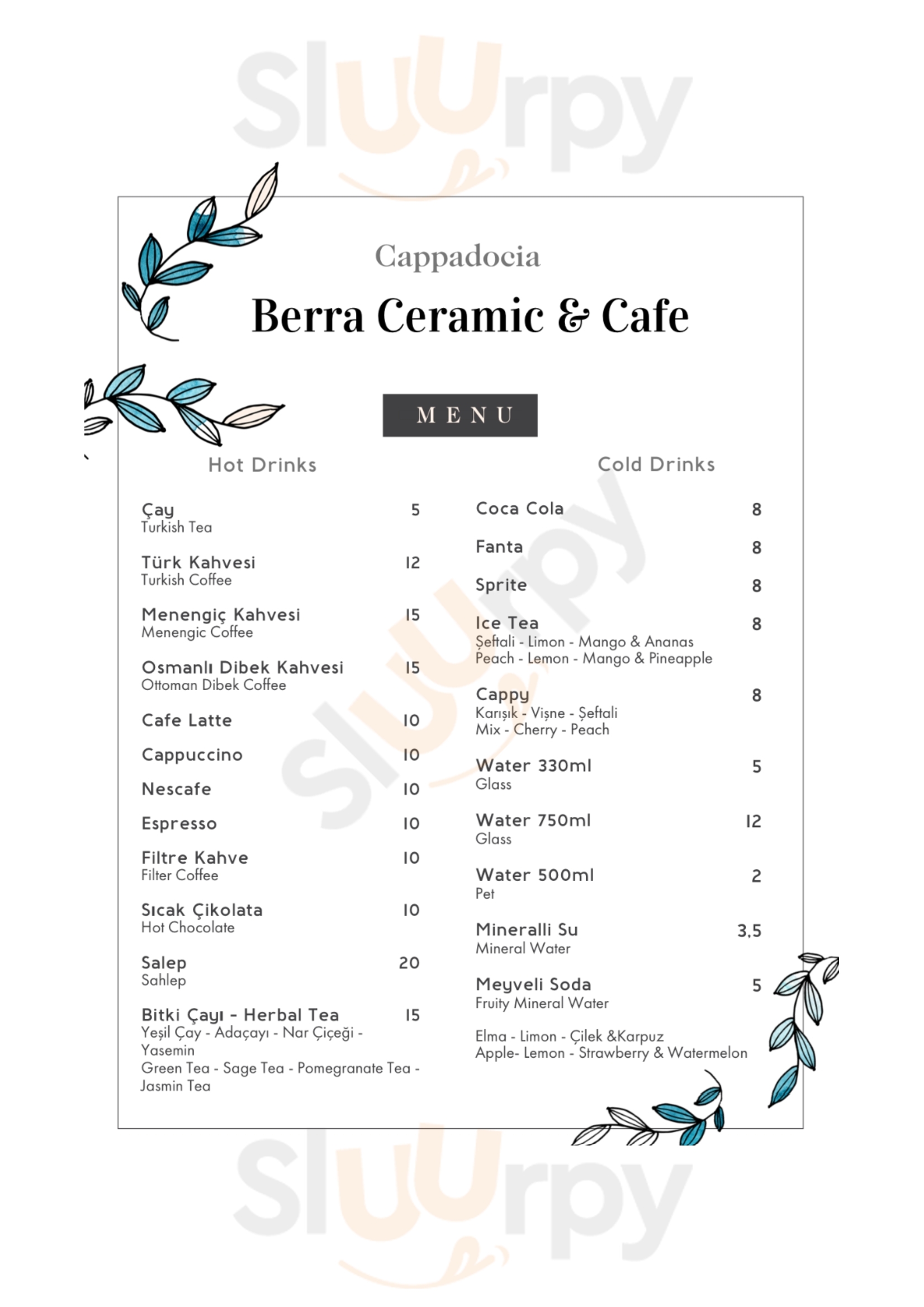 Berra Ceramic & Cafe Uçhisar Menu - 1