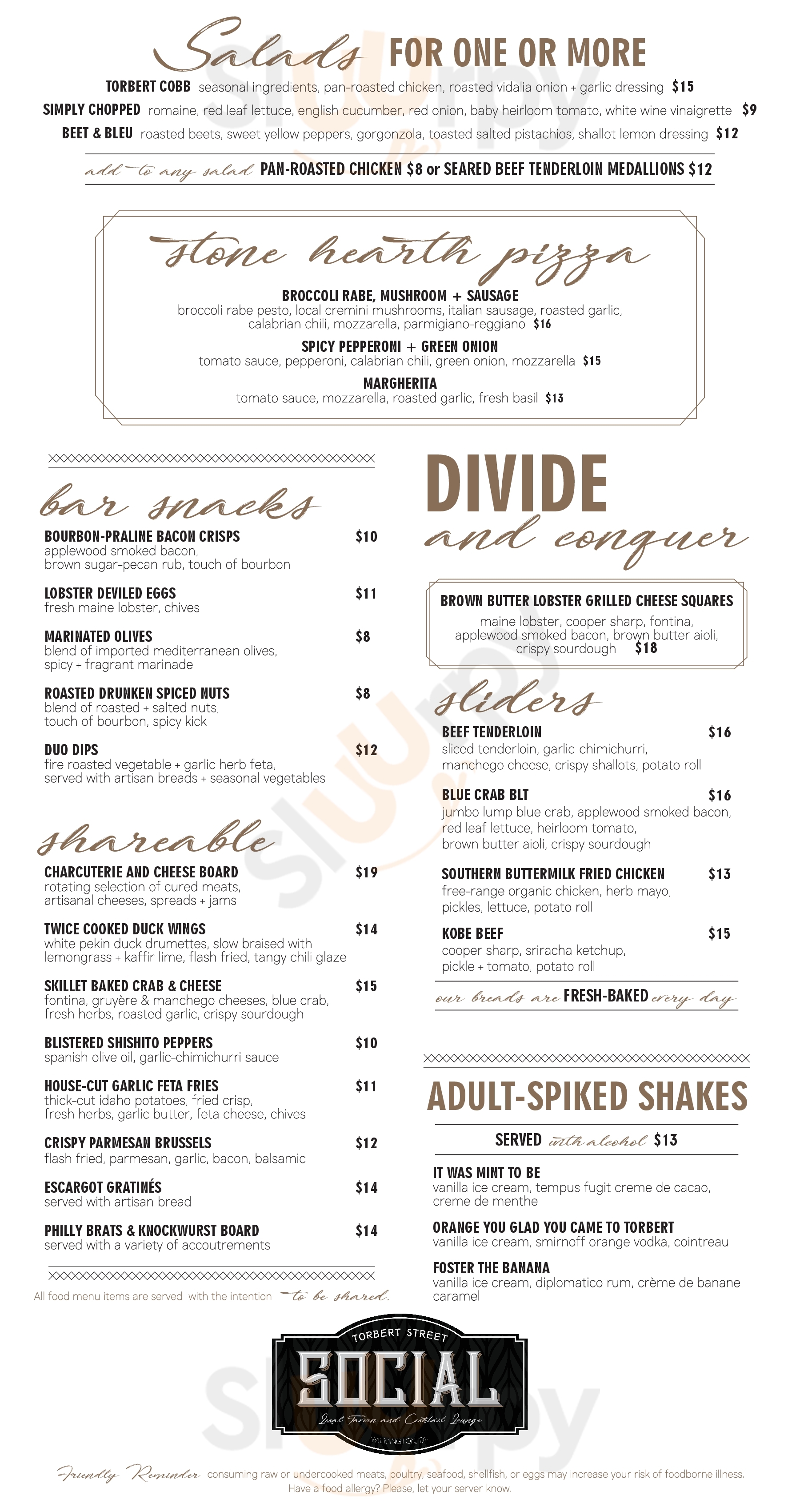 Main Menu - Torbert Street Social