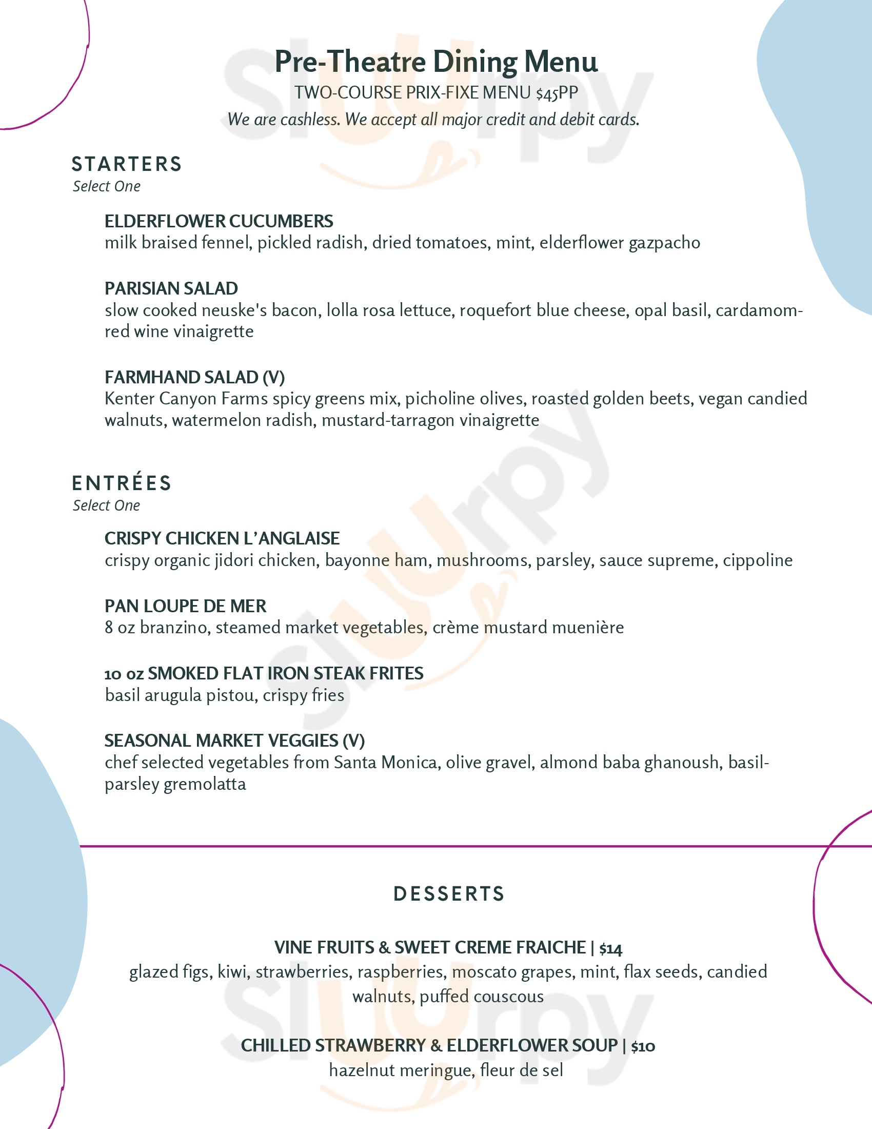 Abernethy's Los Angeles Menu - 1