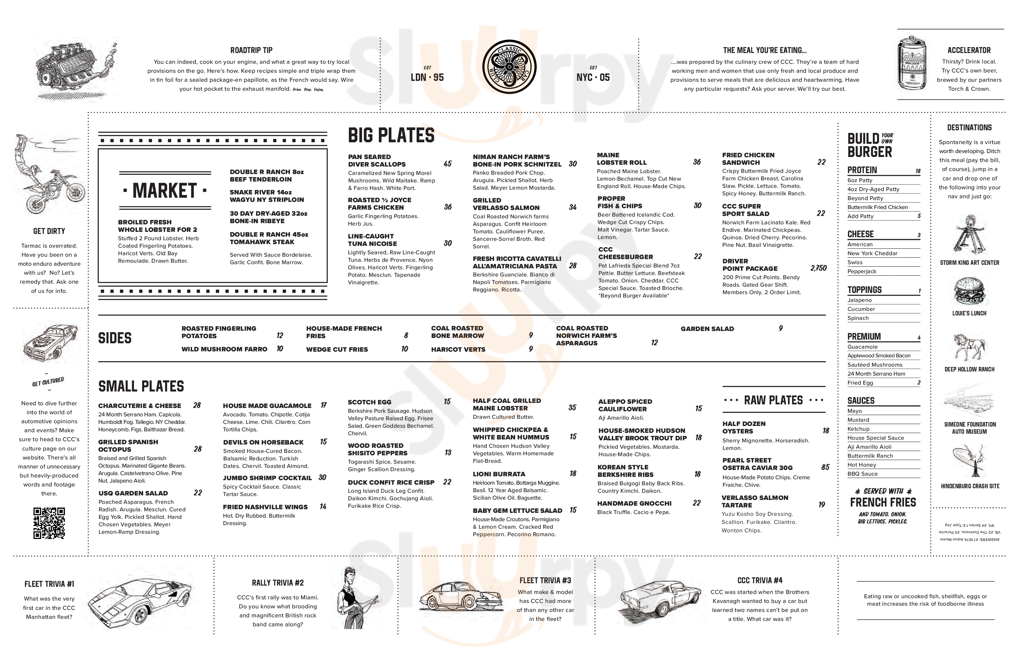 Classic Car Club Kitchen New York City Menu - 1