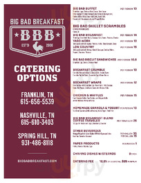 Big Bad Breakfast menu