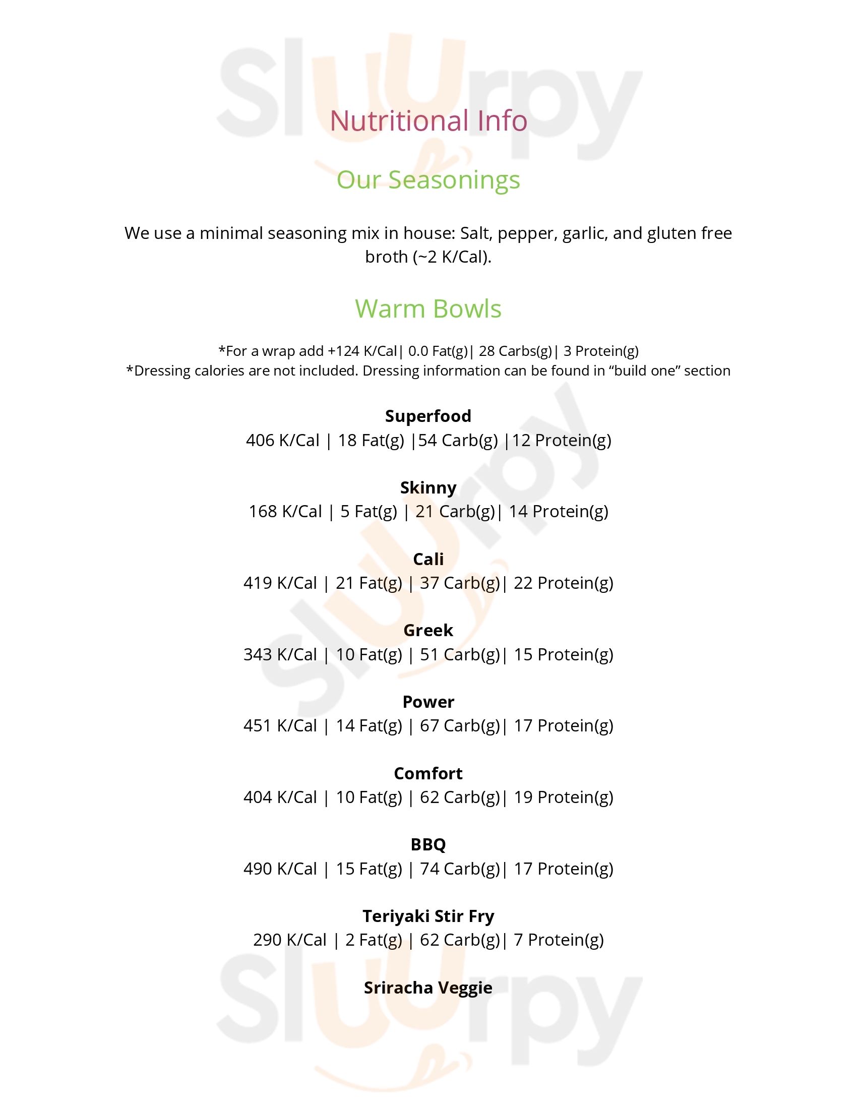 Main Menu - So Fresh