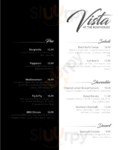 Vista At The Boathouse menu