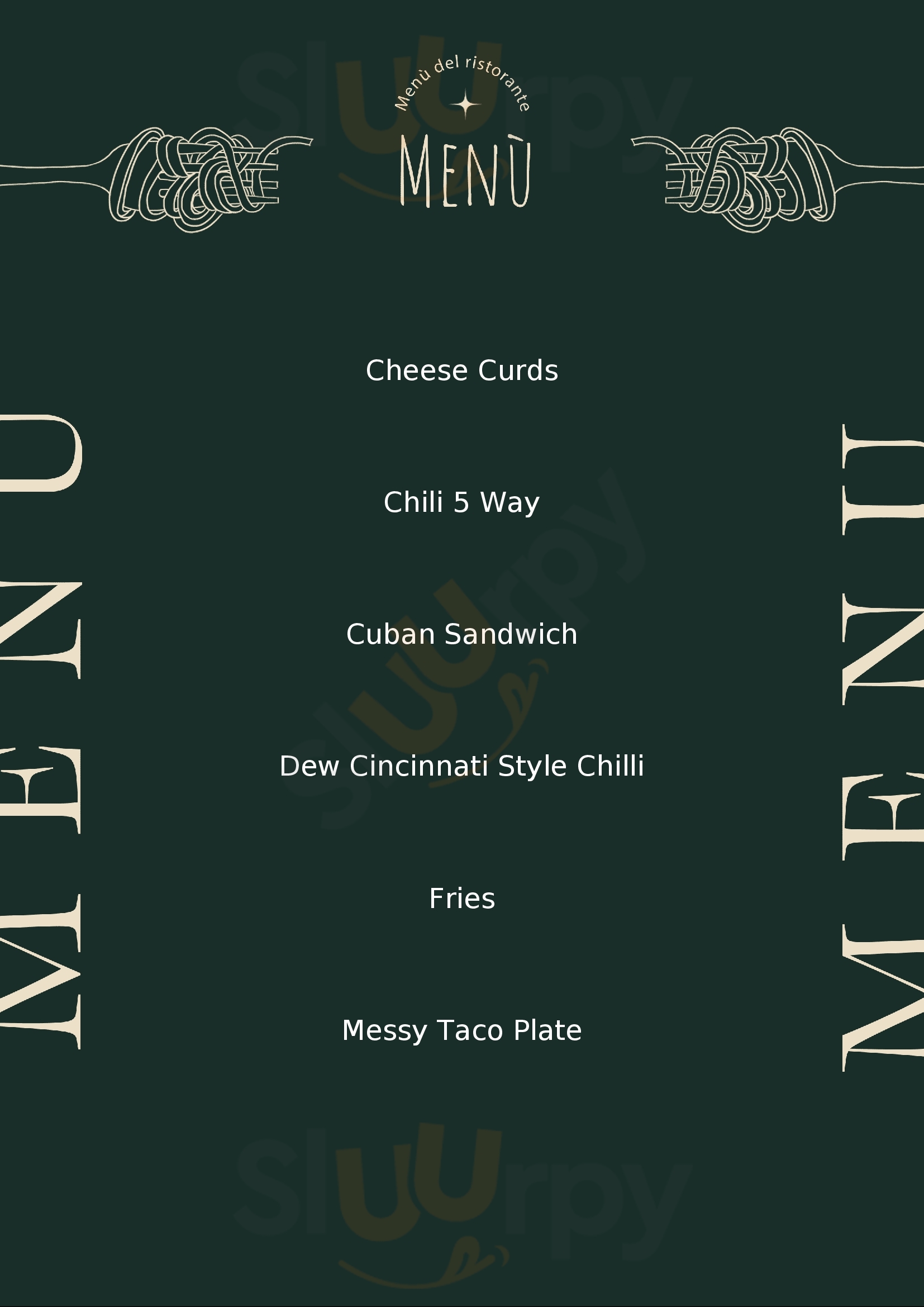 Menu Fuudies - Dew Chilli Parlor Pub And Grill