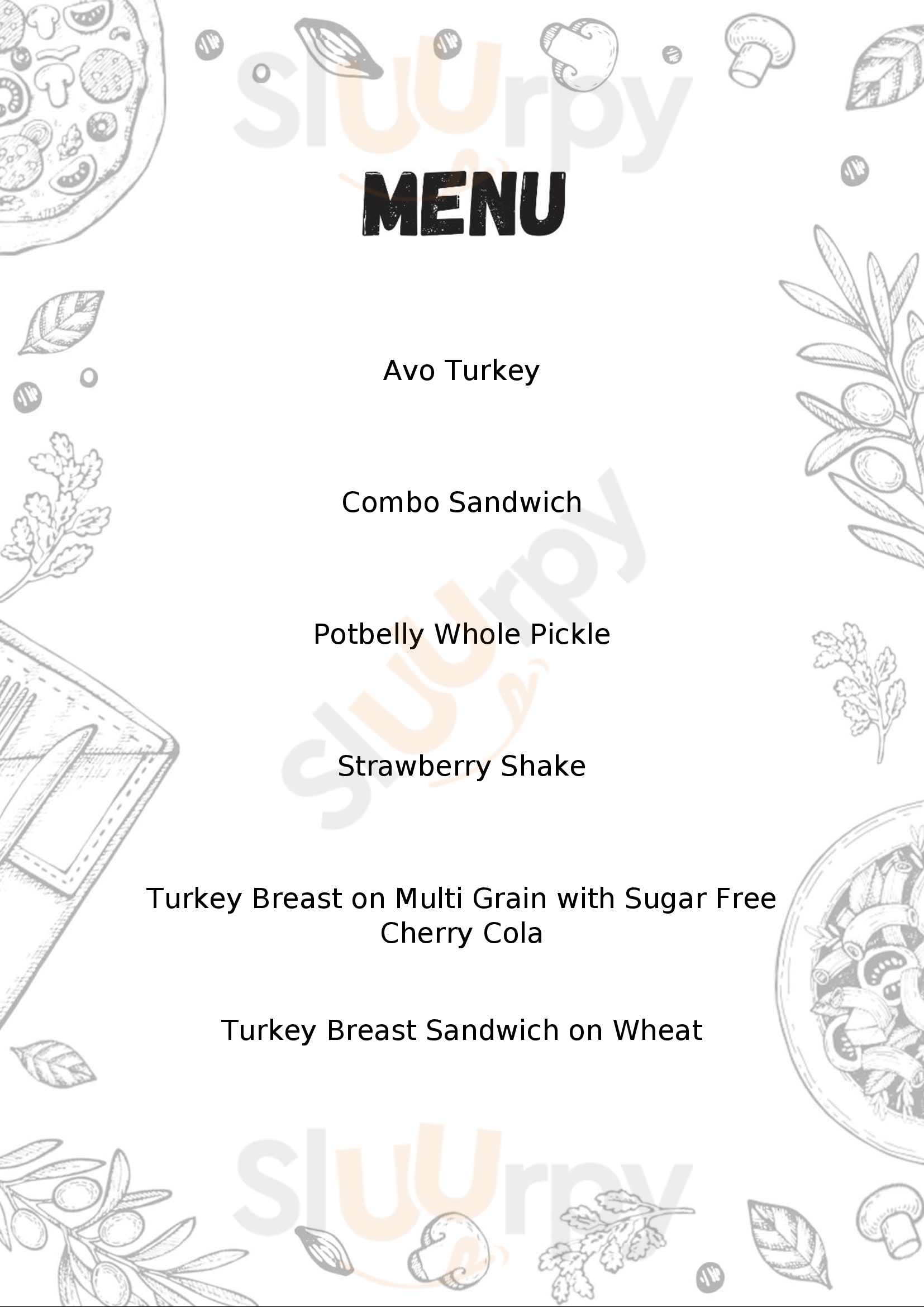 Potbelly Sandwich Shop Chicago Menu - 1
