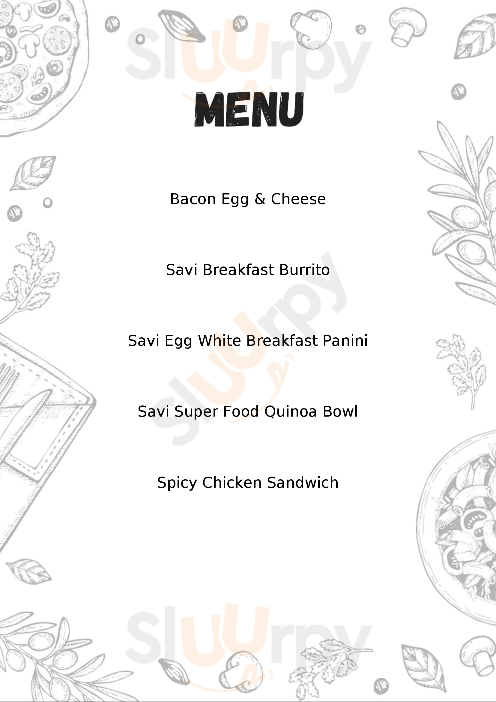 Menu Fuudies - Savi Provisions (pharr Rd Ne)