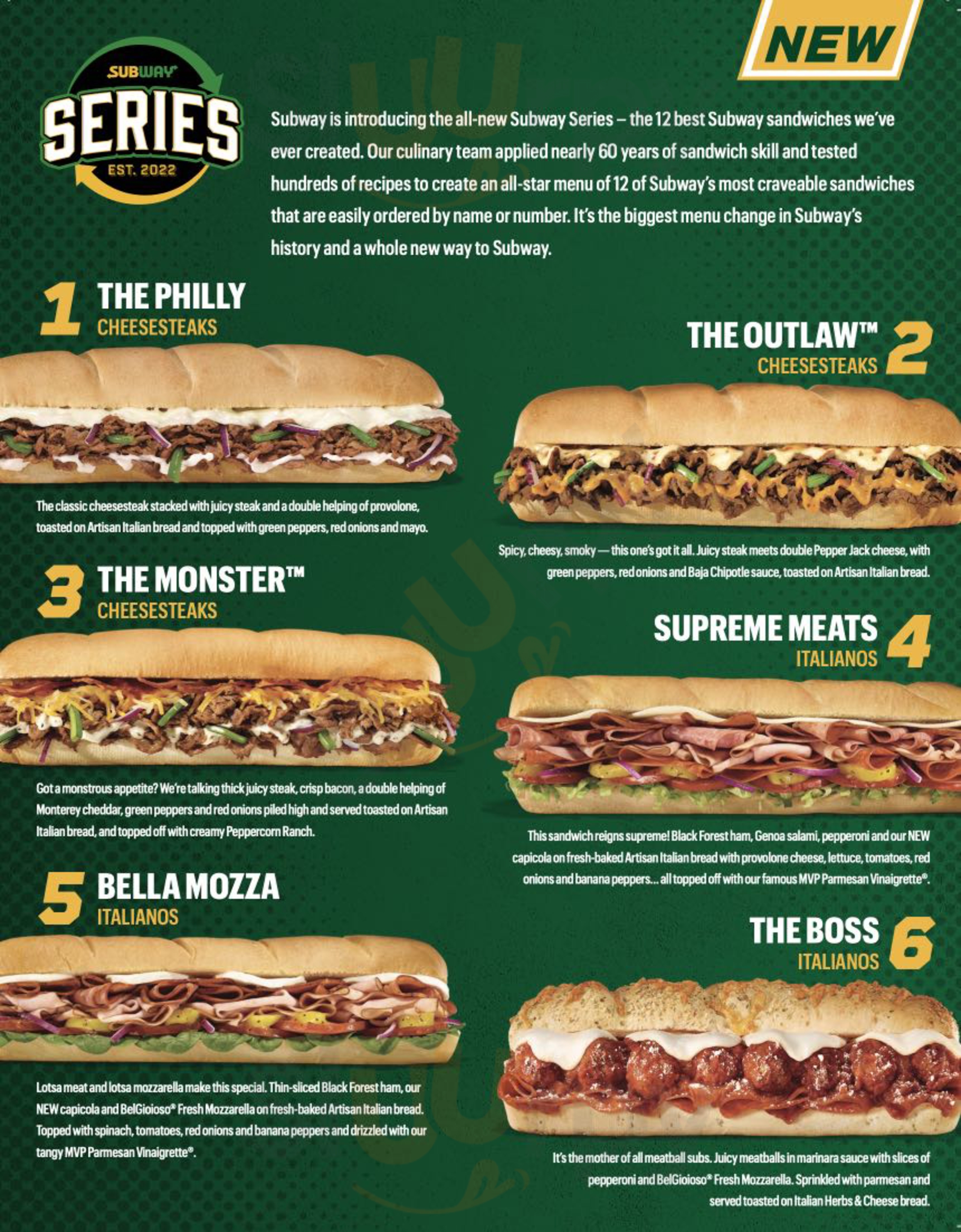 Main Menu - Subway