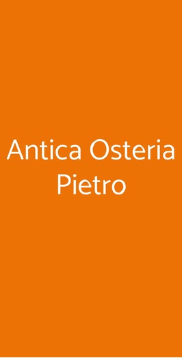 Antica Osteria Pietro, Roma