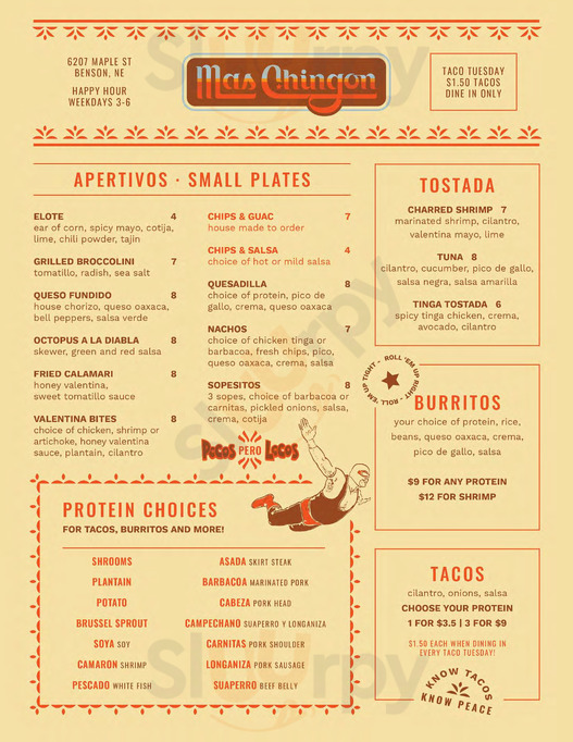 Mas Chingon menu