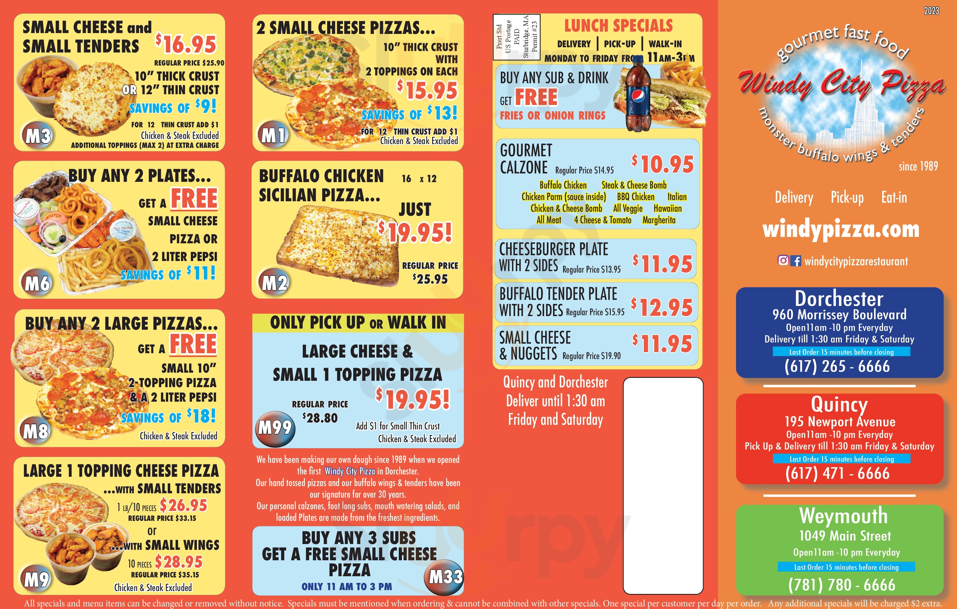 Windy City Pizza Quincy Menu - 1