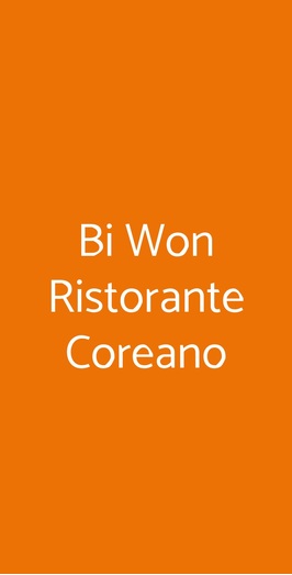 Bi Won Ristorante Coreano, Roma